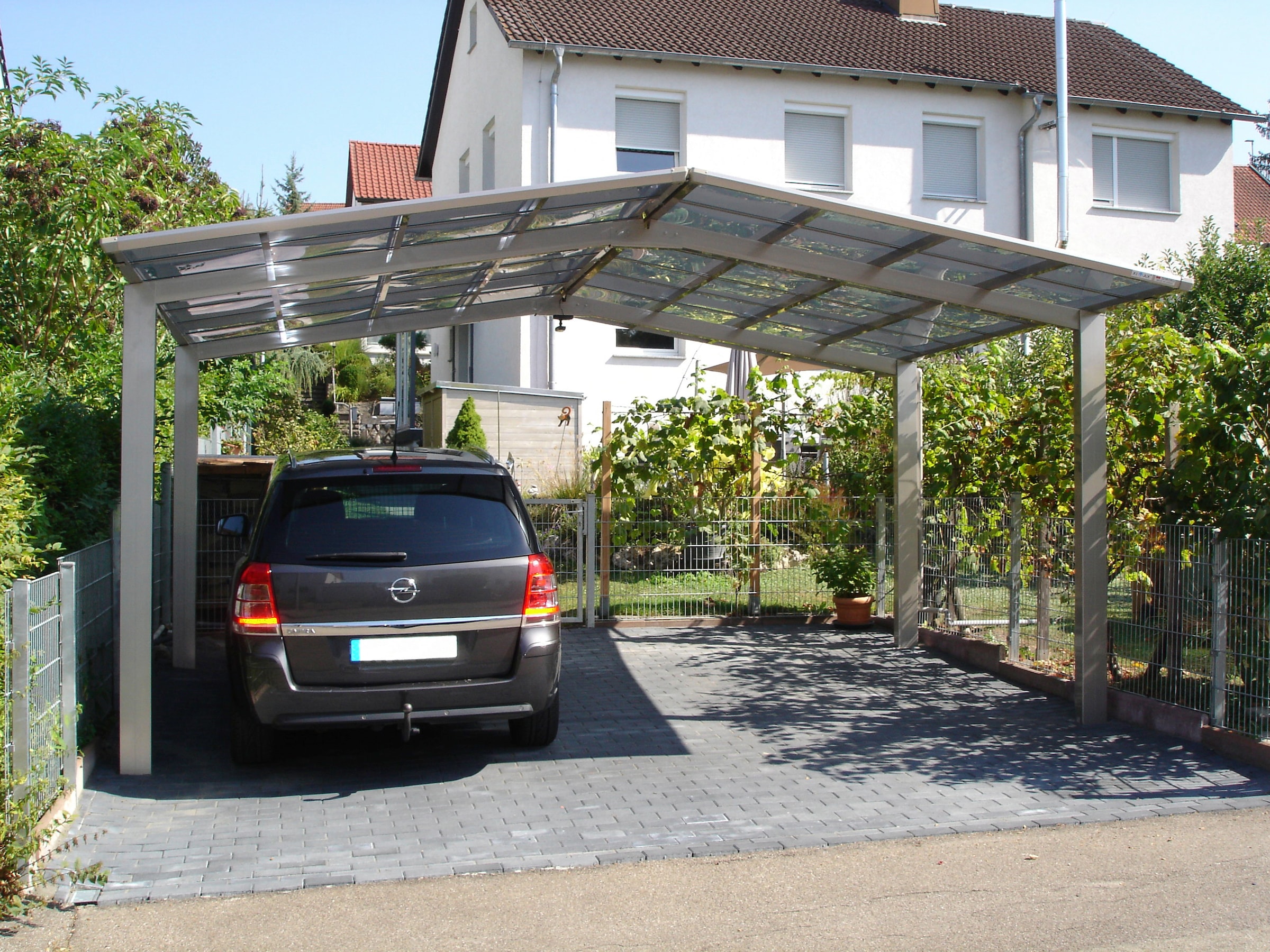 Ximax Doppelcarport »Linea Typ 80 M-Edelstahl-Look«, Aluminium, 530 cm, edelstahlfarben, Aluminium