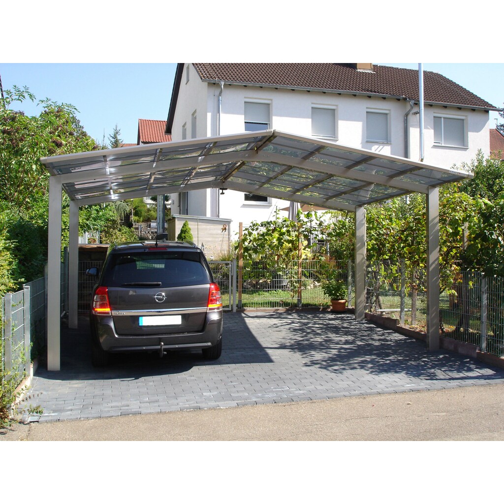 Ximax Doppelcarport »Linea Typ 80 M-Edelstahl-Look«, Aluminium, 530 cm, edelstahlfarben