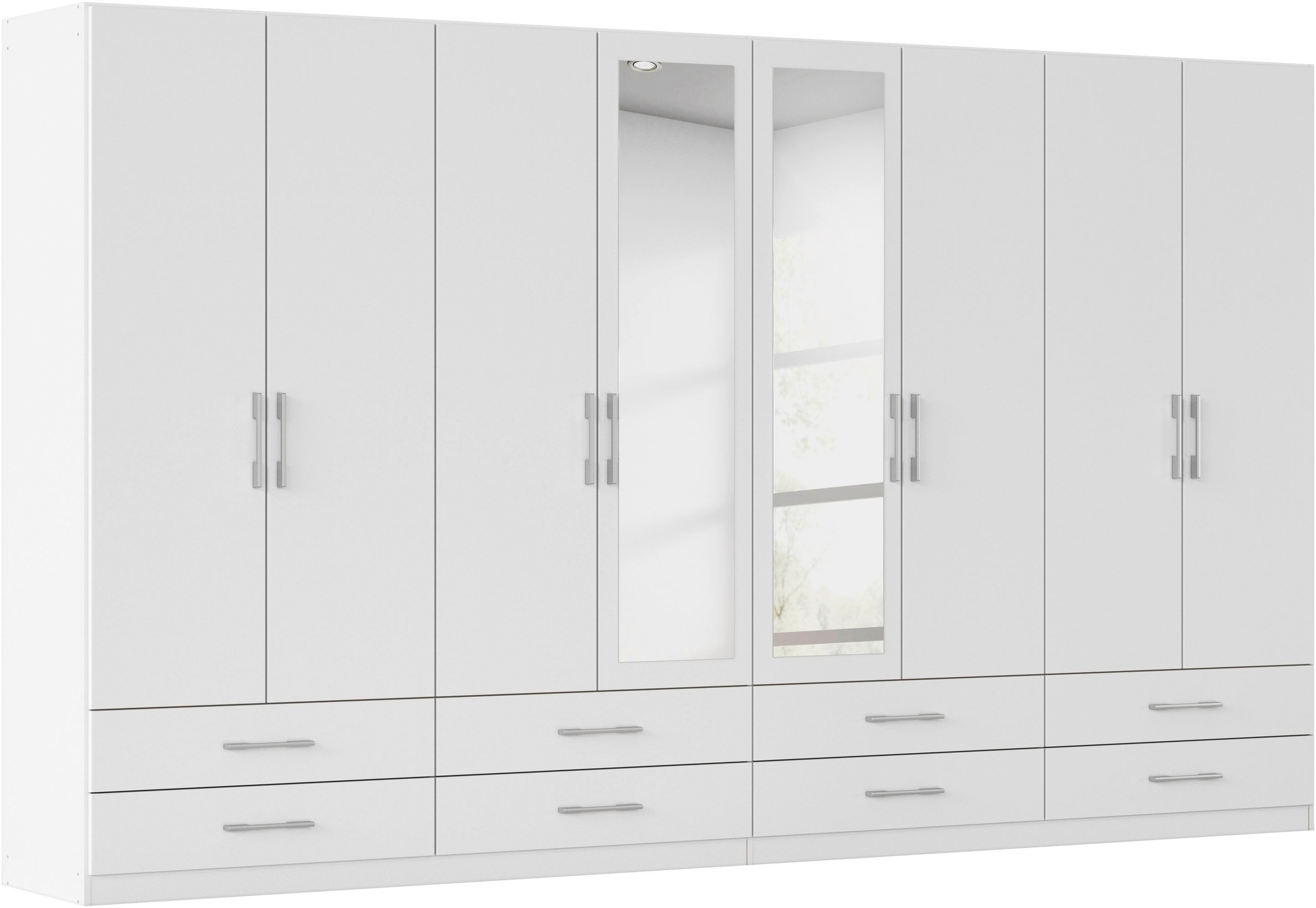 rauch Kleiderschrank "Schrank Garderobenschrank Mehrzweckschrank Schlafzimmer HERSBRUCK" 3 verschiedene Ausstattungen BASIC/CLASSIC/PREMIUM (inkl. SOFT-CLOSE), mit großzügigen Schubladen sowie Spiegeltüren MADE IN GERMANY