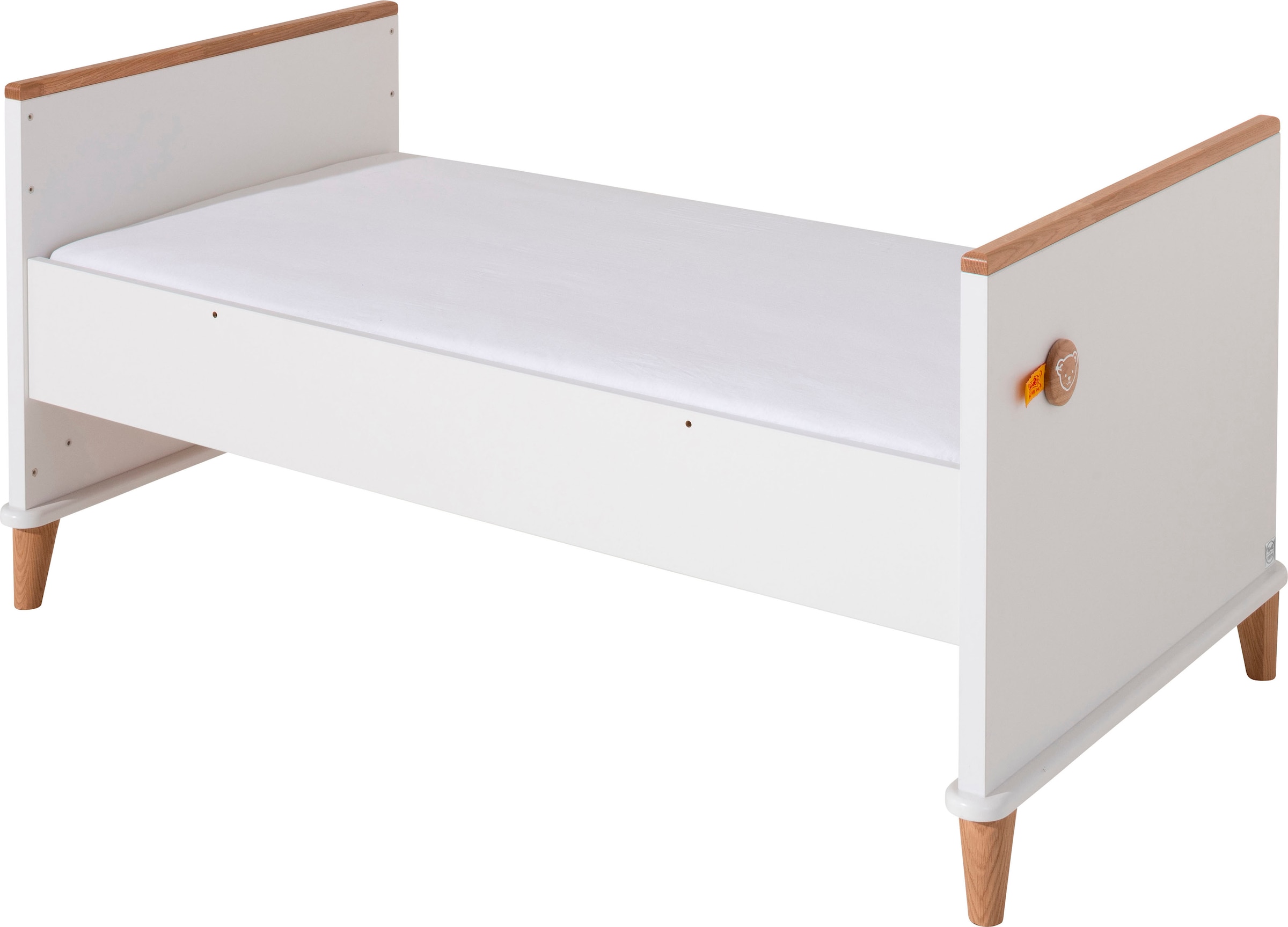 PAIDI Kinderbett "LOTTE & FYNN Steiff by PAIDI, Weiß mit Eiche Massivholz" günstig online kaufen