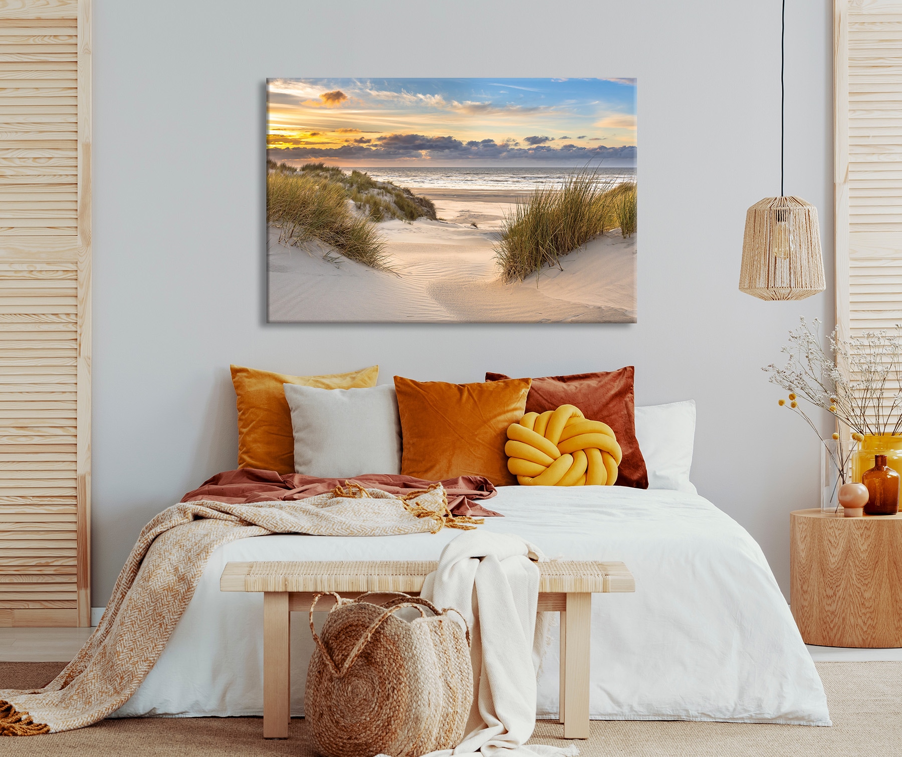 Bönninghoff Leinwandbild »Wandbild STRAND 78x118 cm – Leinwandbild Keilrahmen Deko modern« Strand 1 Stk. tlg. auf Keilrahmen gespannt