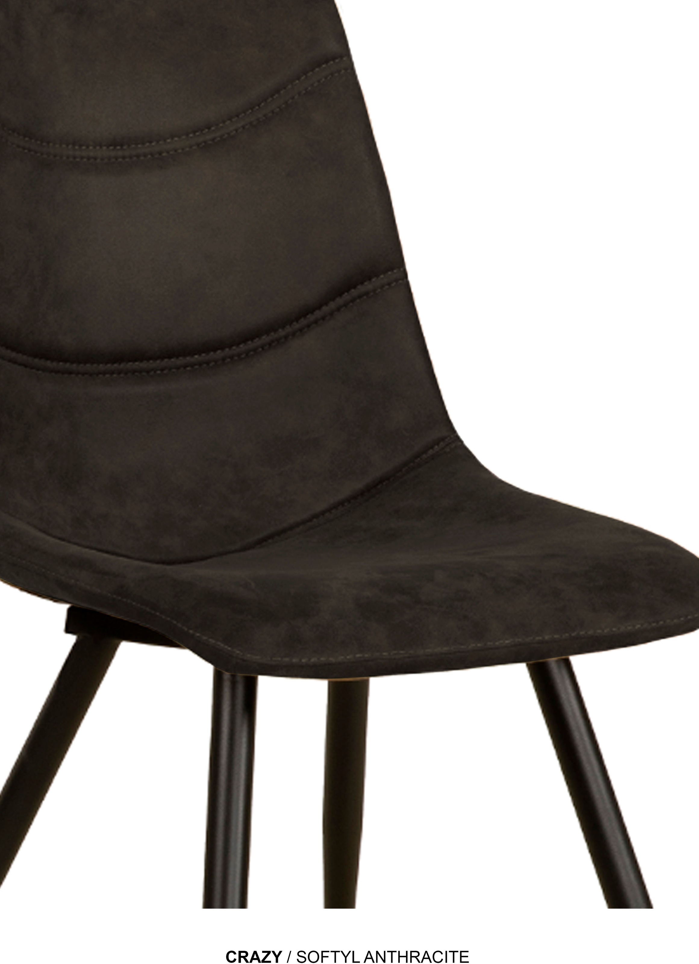 Esszimmerstuhl OMG DESIGN "Crazy", anthrazit, schwarz, anthrazit, B:46cm H:87cm T:65cm, Polyester, Stühle, Esszimmerstuhl, Esszimmerstuhl, pflegeleichter Bezug, mit Handgriff 3