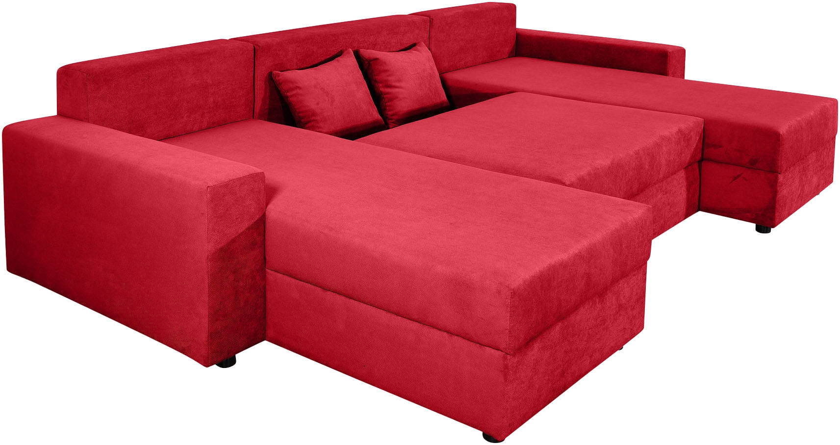 COLLECTION AB Wohnlandschaft »Pico U-Form, Breite 252, mit Armlehne Schlaffunktion, Bettkasten«, Wohnlandschaft,2 X Ottomane,Polyätherschaum Polsterung