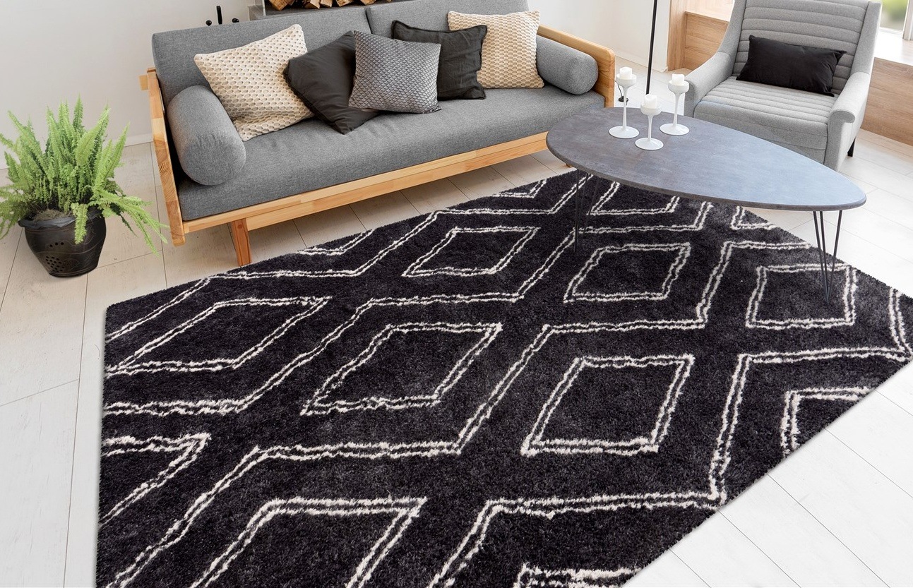 my home Hochflor-Teppich "Jeana" rechteckig 27 mm Höhe retro, Wohnzimmer günstig online kaufen