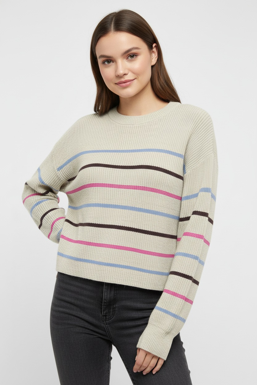 ONLY Strickpullover "ONLIBI LS STRIPE O-NECK CC KNT" günstig online kaufen