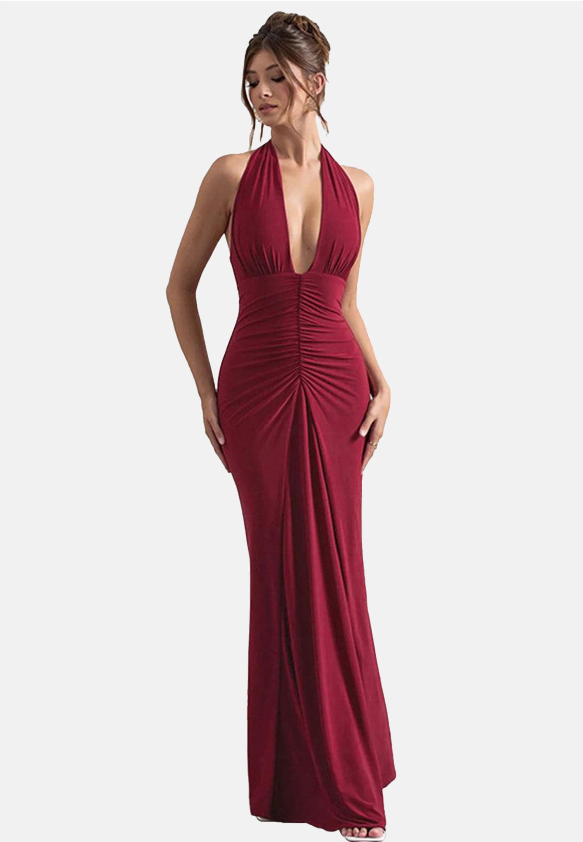 Moda Minx Jerseykleid »Amber Long Dress«, mit angesagtem Neckholder-Design