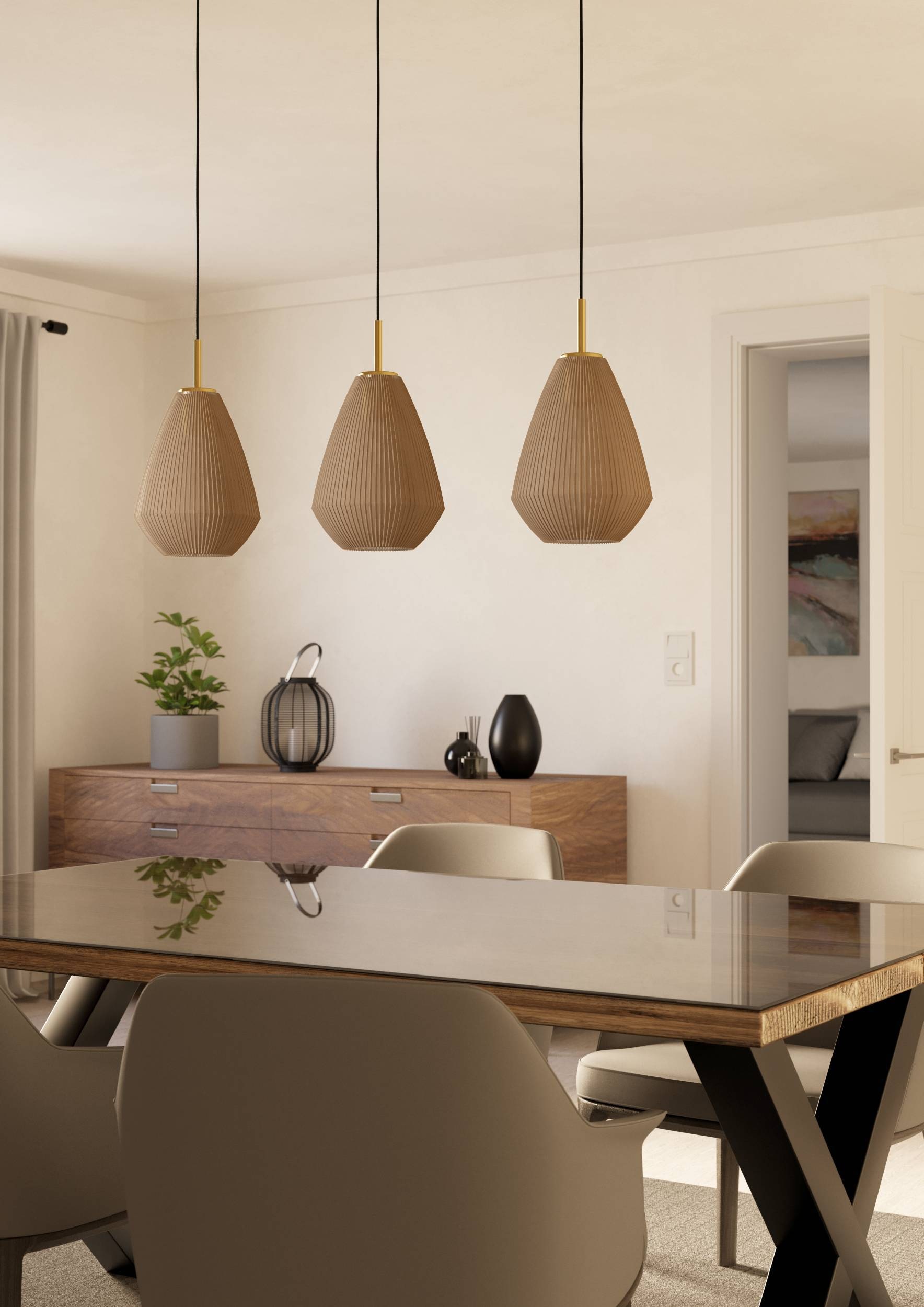 EGLO Hängeleuchte »Caprarola Pendellampe, messing, Hängeleuchte, Esszimmerlampe, Lampe« E27 1 Stk. Esszimmerlampe, Hängeleuchte mit E27 Fassung, 90 cm