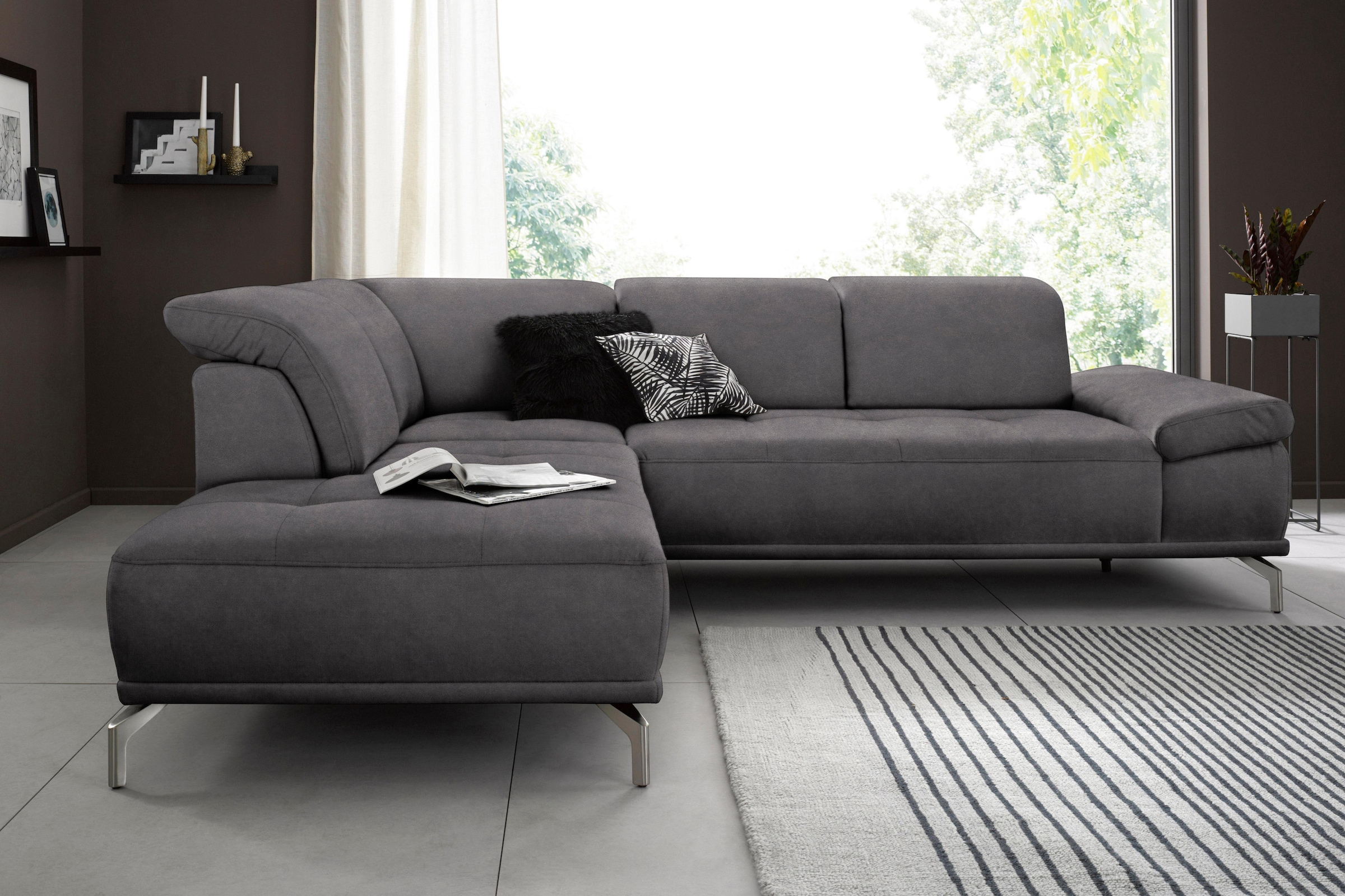 OTTO home Ecksofa "Caluna" Inkl.Sitztiefenverstellung, wahlweise mit Kopf- und Armteilverstellung