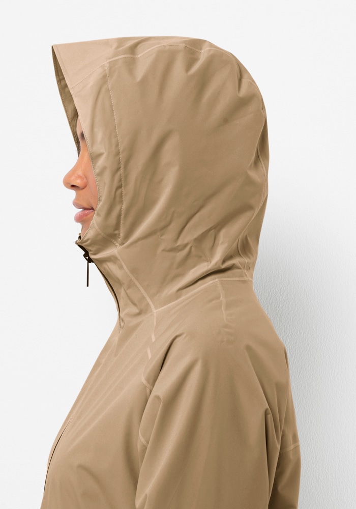 Jack Wolfskin Funktionsjacke »MAINKAI LONG JKT W«, mit Kapuze