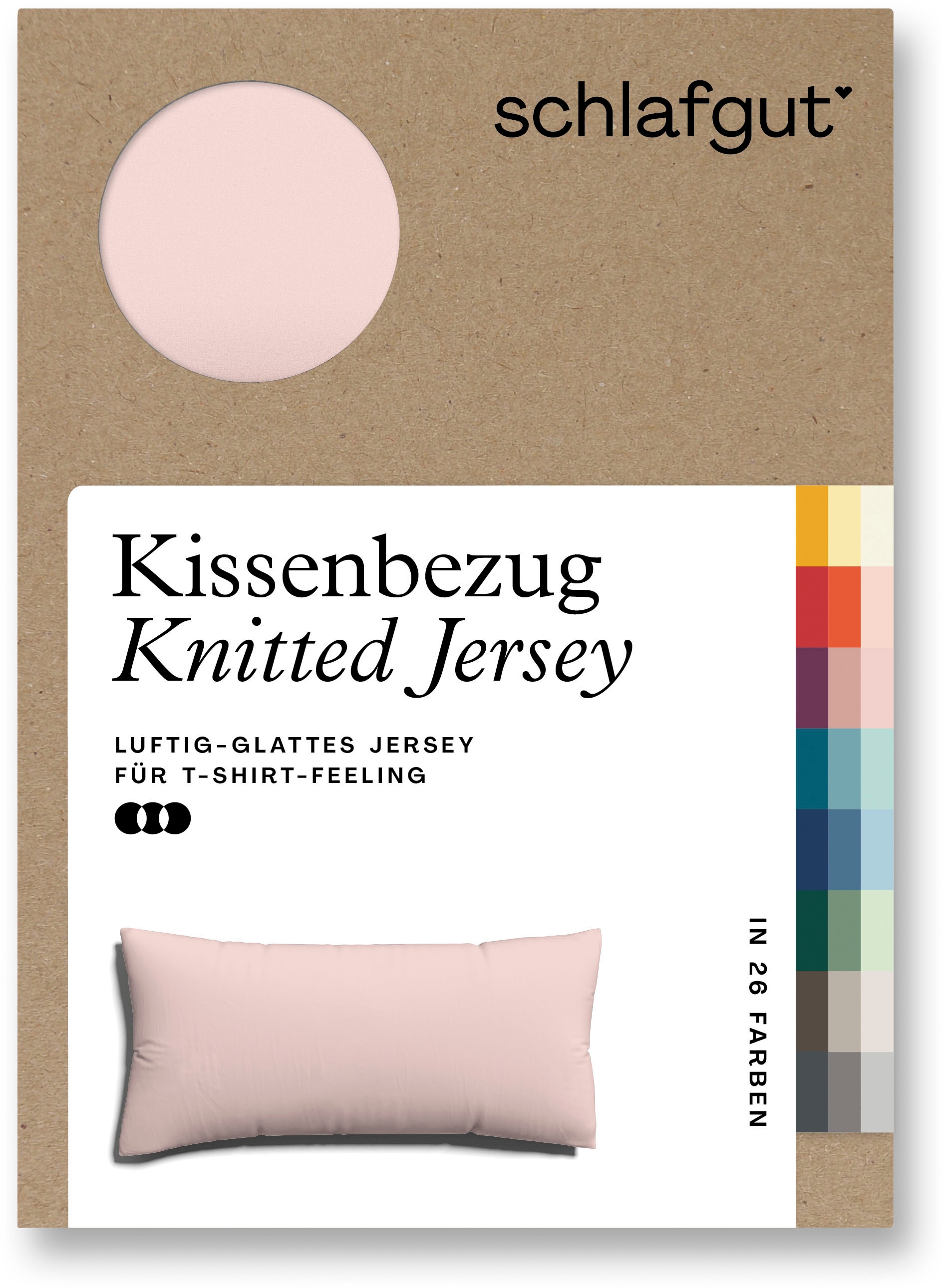 Schlafgut Kissenbezug "Knitted Jersey aus Bio-Baumwolle mit Elasthan, bügelfrei,", (1 St.), besonders fein gestrickt, Ki