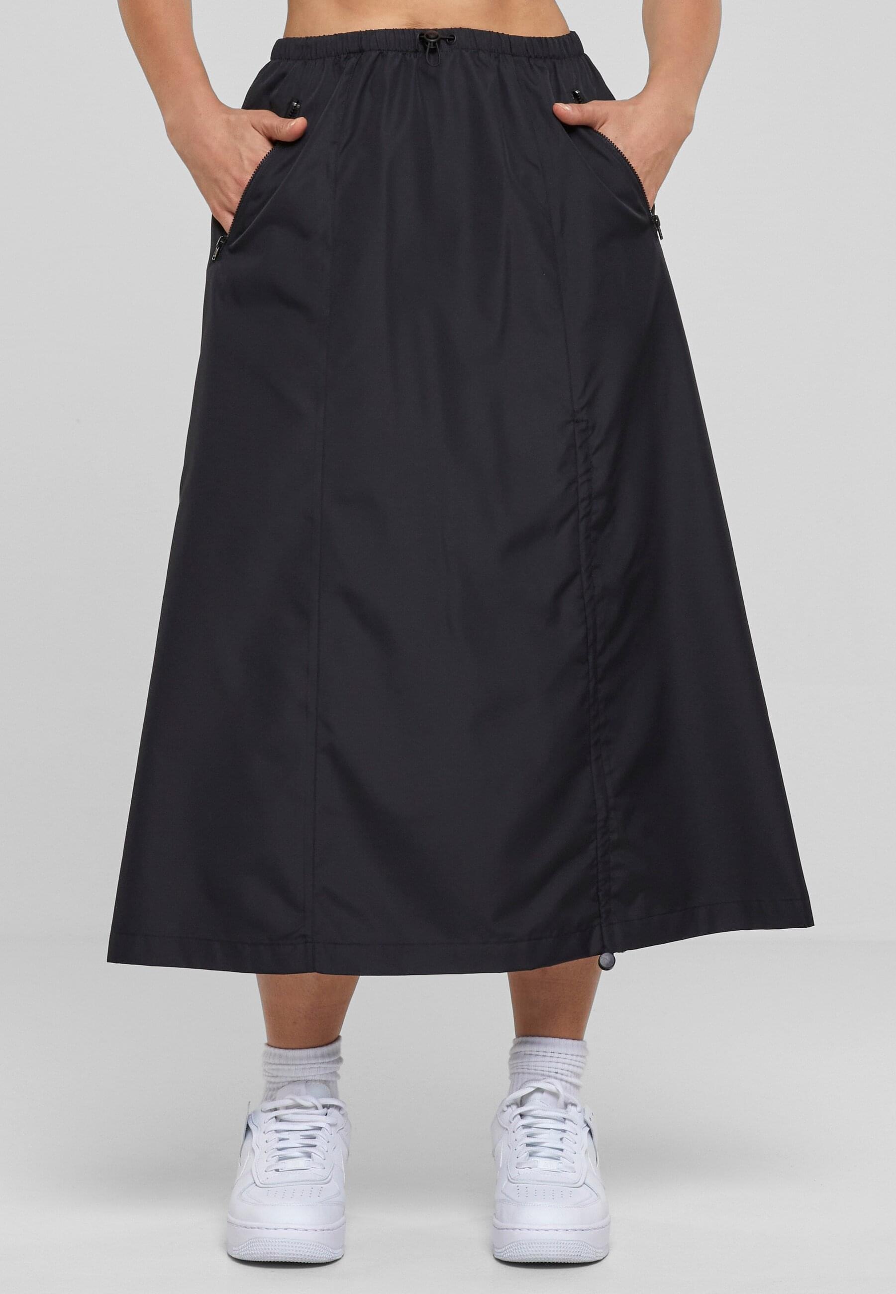 URBAN CLASSICS Sommerrock »Urban Classics Damen Ladies Ripstop Parachute Midi Skirt«, (1 tlg.)