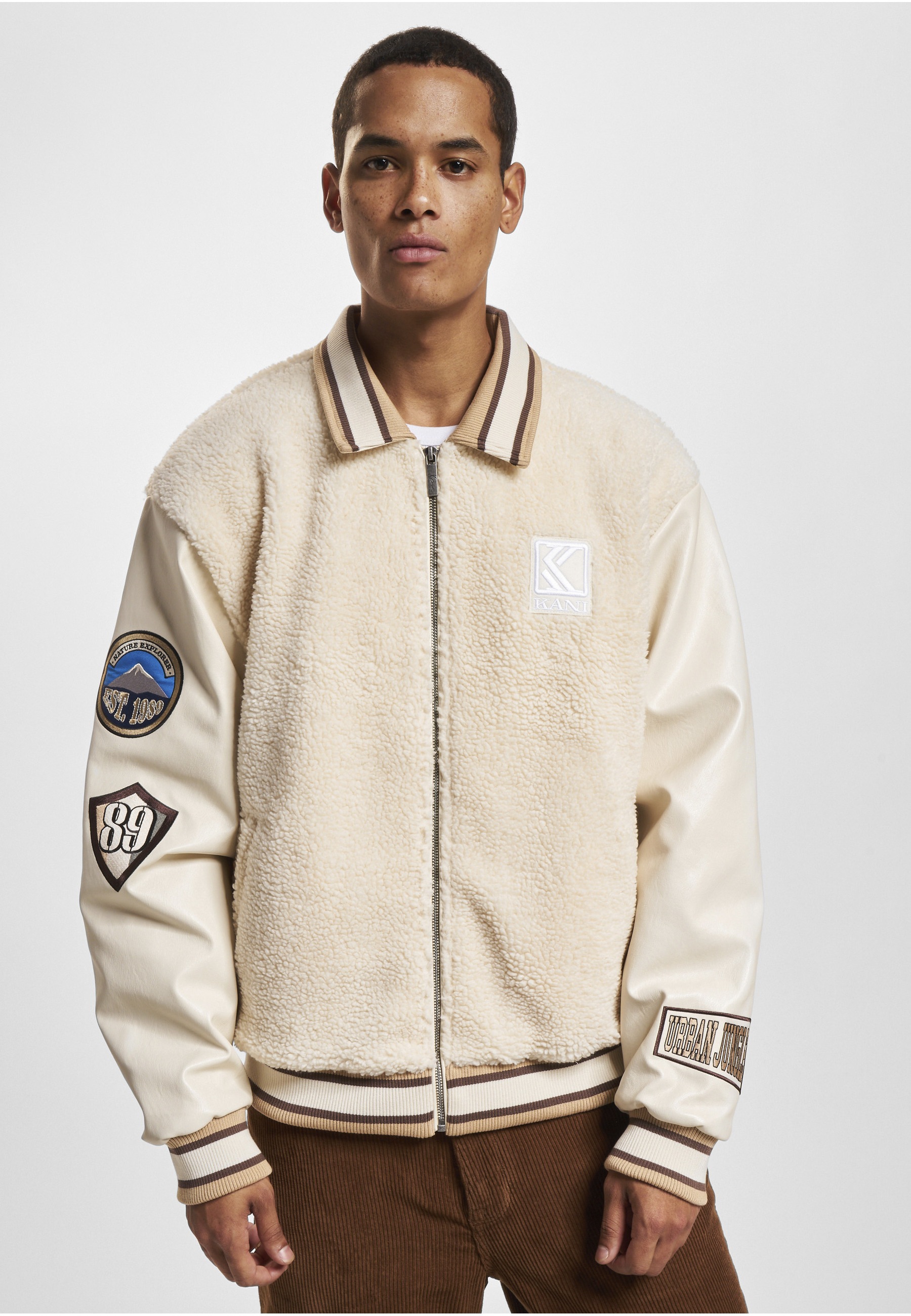 Karl Kani Collegejacke »Karl Kani Herren KM234-009-1 KK OG Teddy College Jacket« 1 Stk. tlg. ohne Kapuze