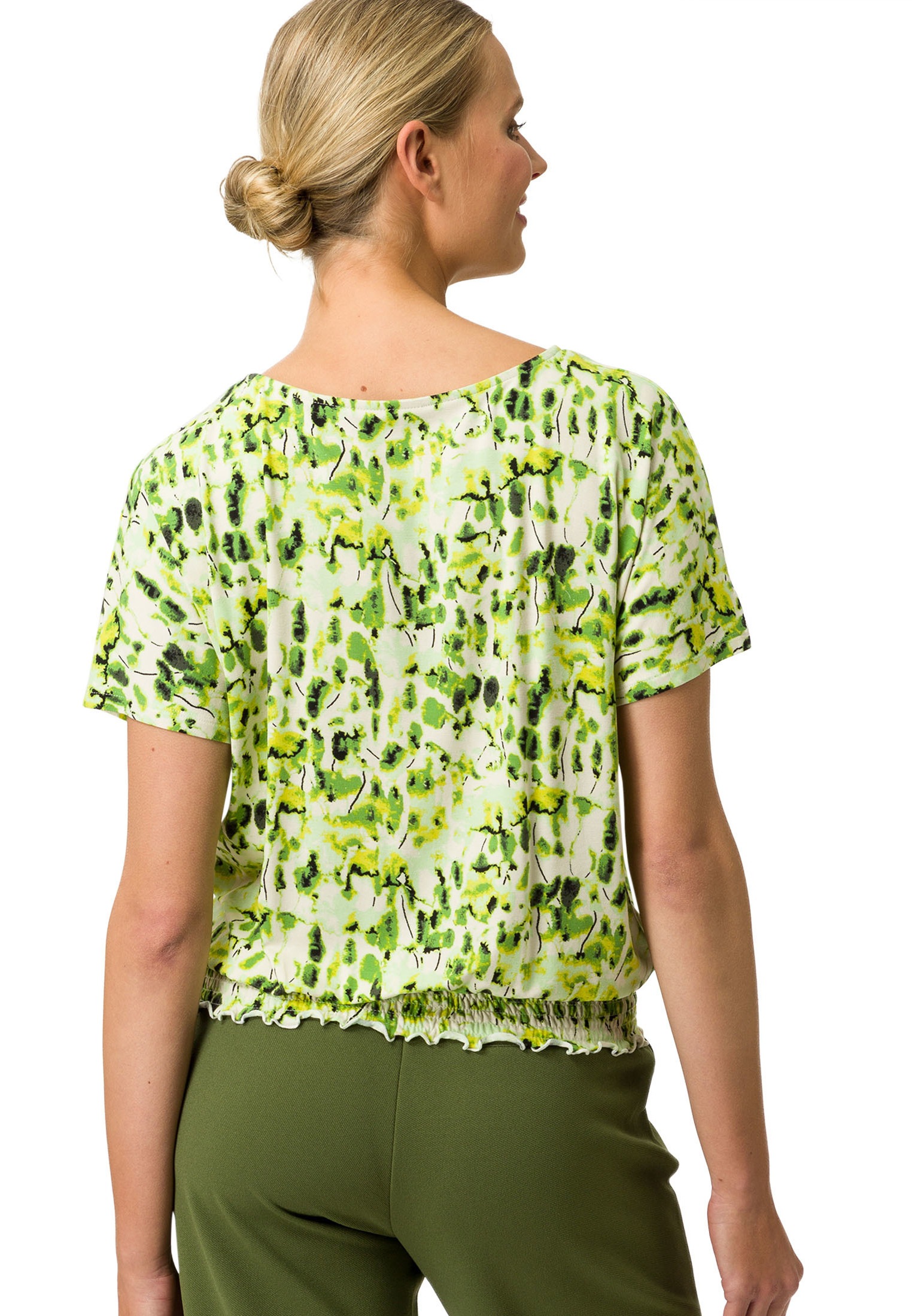 Zero Kurzarmshirt »zero Shirt kurzarm mit gerafftem Saum«, (1 tlg.), Rüschen