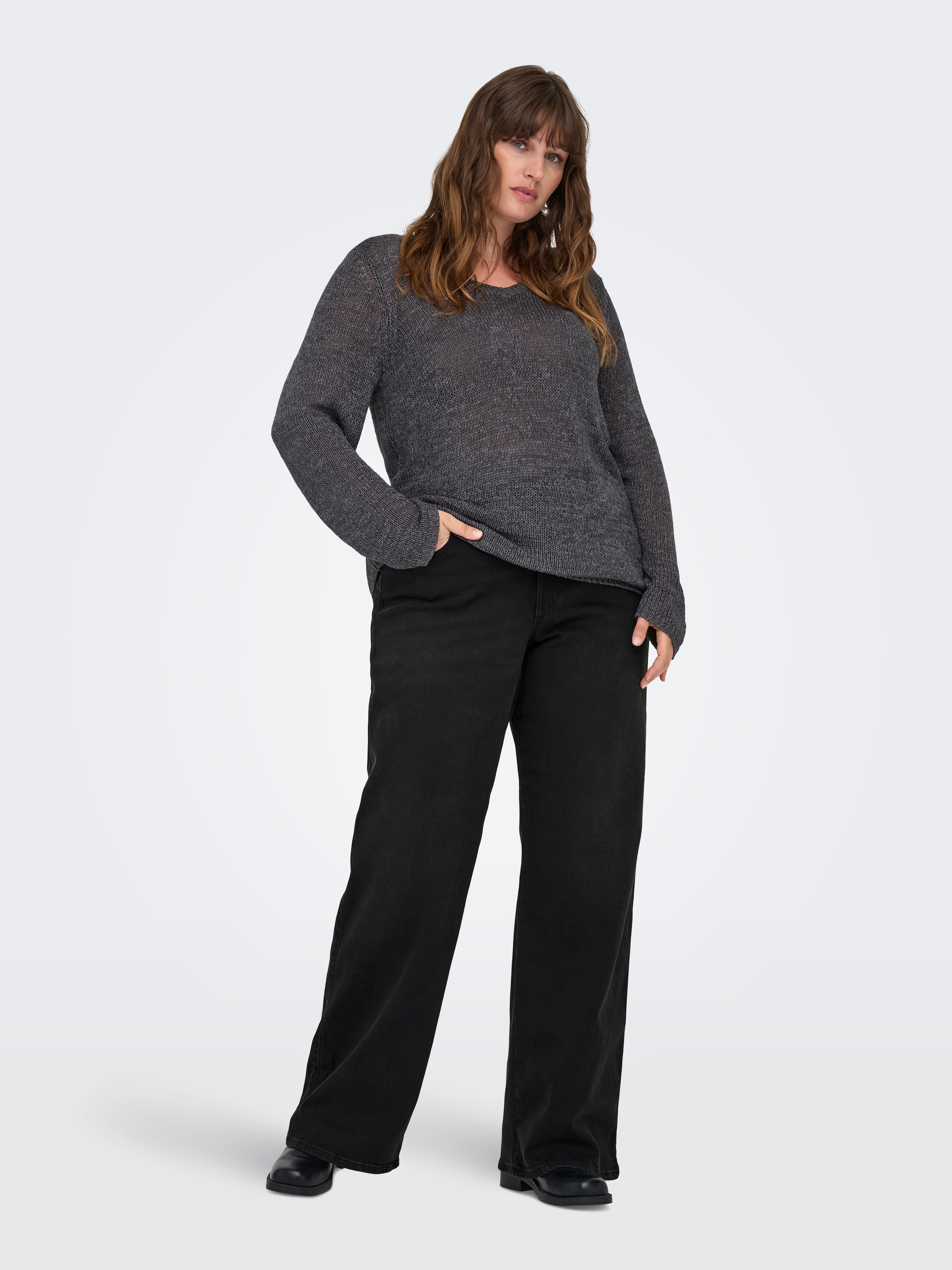 ONLY CARMAKOMA High-waist-Jeans »CARSNOW HW WIDE DNM JEANS PIM WB«