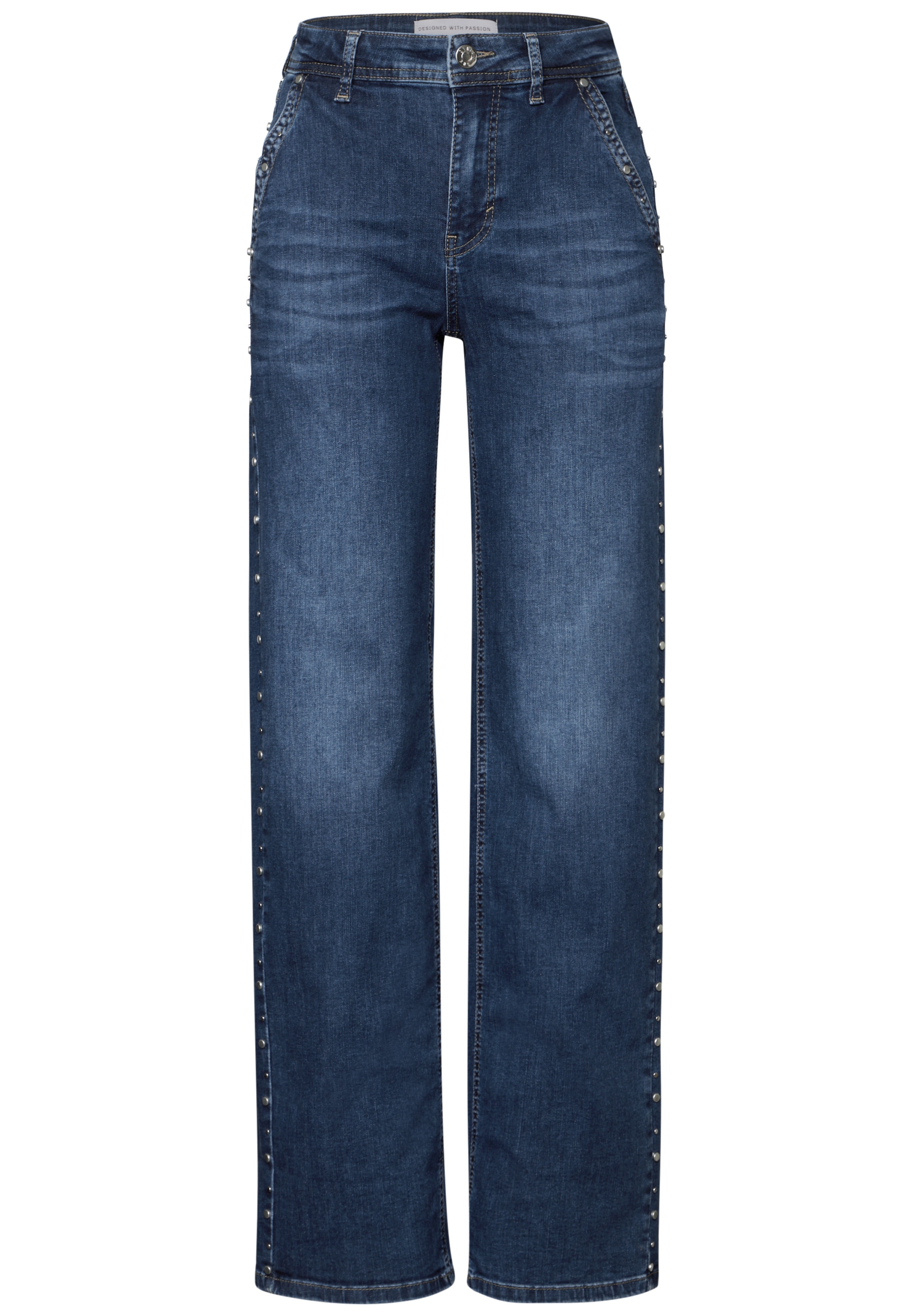 STREET ONE High-waist-Jeans, mit Nieten