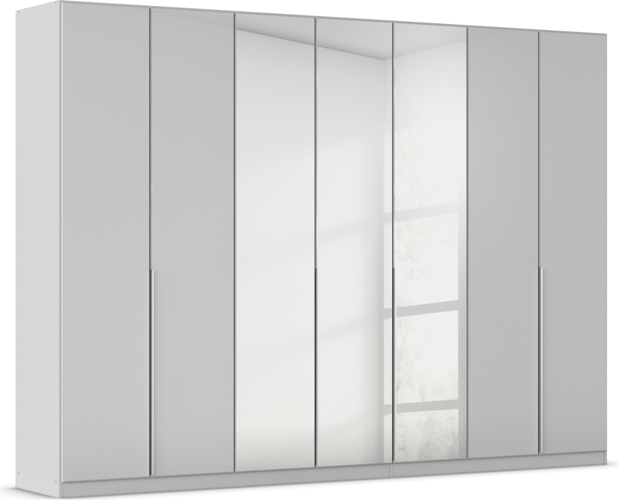 OTTO home Drehtürenschrank "Kleiderschrank Schrank Garderobe AGORDO mit Glasfront und Spiegel" in zwei Griff-Farben, Breiten 91-405 cm, durchdachte Innenausstattung, in 8 Breiten und 2 Höhen MADE IN GERMANY