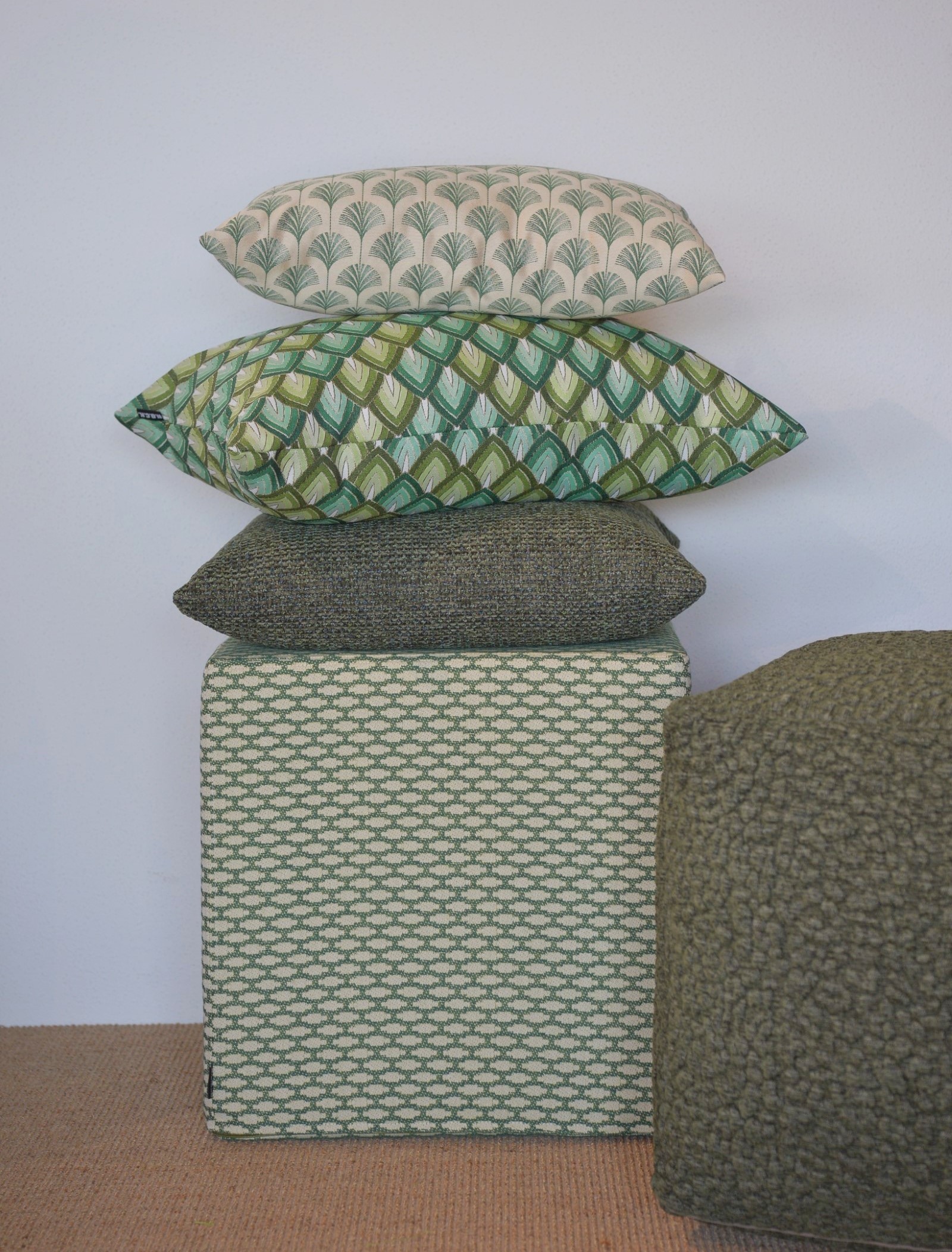 H.O.C.K. Dekokissen »Marta« Sofakissen inkl. Füllung, 50x50cm, Dekokissen, Fächer-Muster