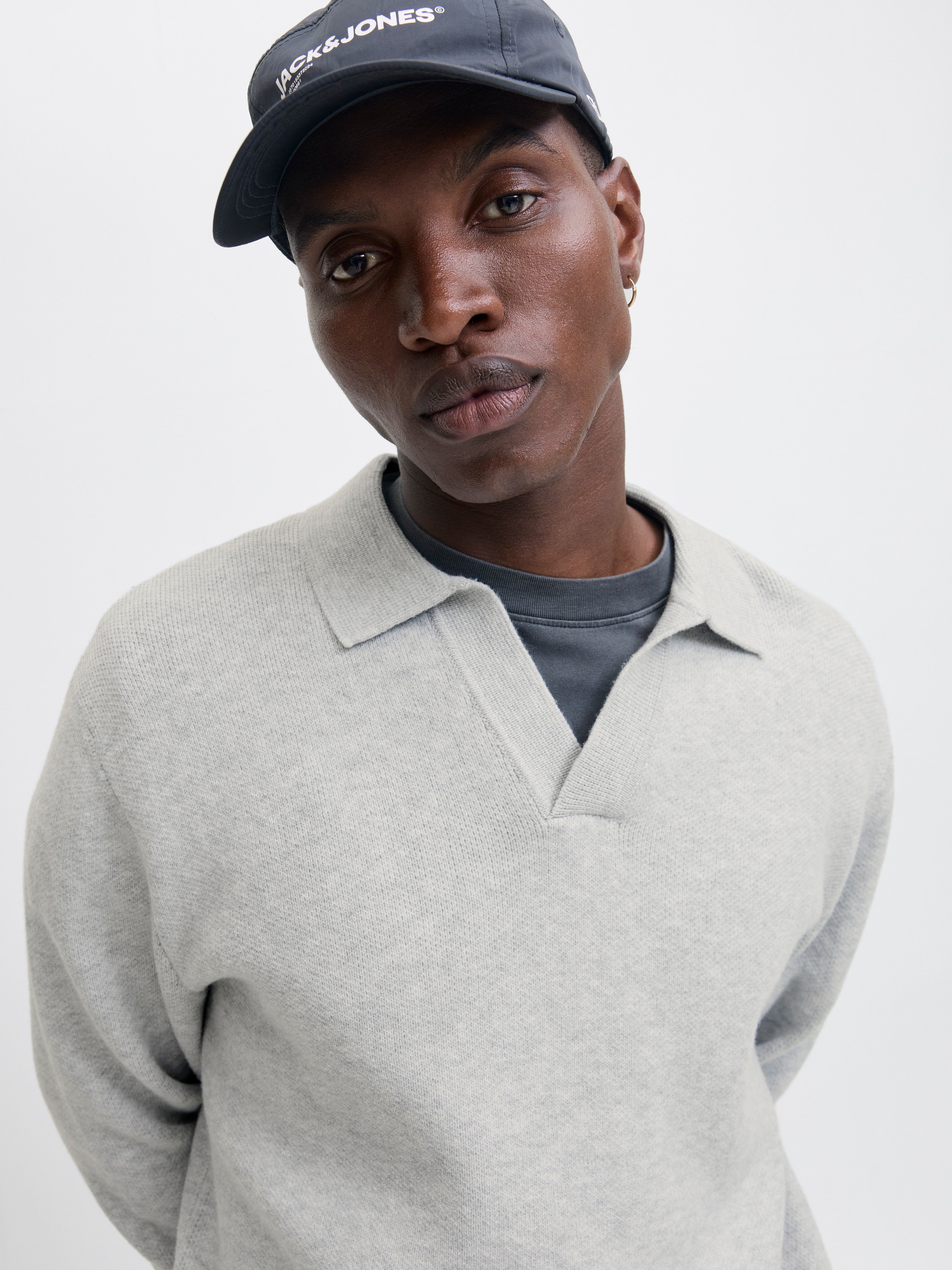 Jack & Jones Strickpullover "JCOCOVER KNIT SPLIT NECK POLO" günstig online kaufen