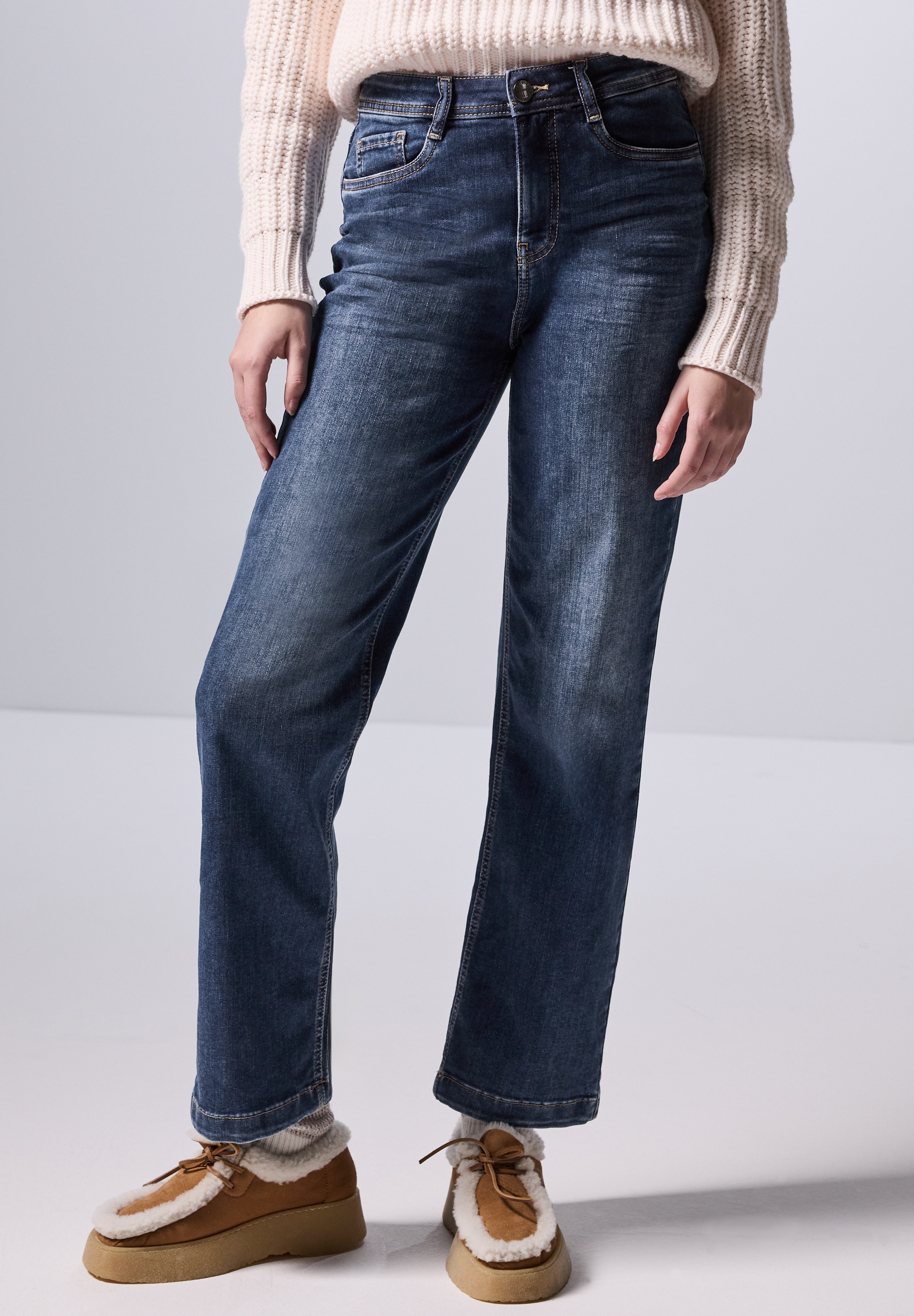 STREET ONE STUDIO Straight-Jeans, High Waist günstig online kaufen