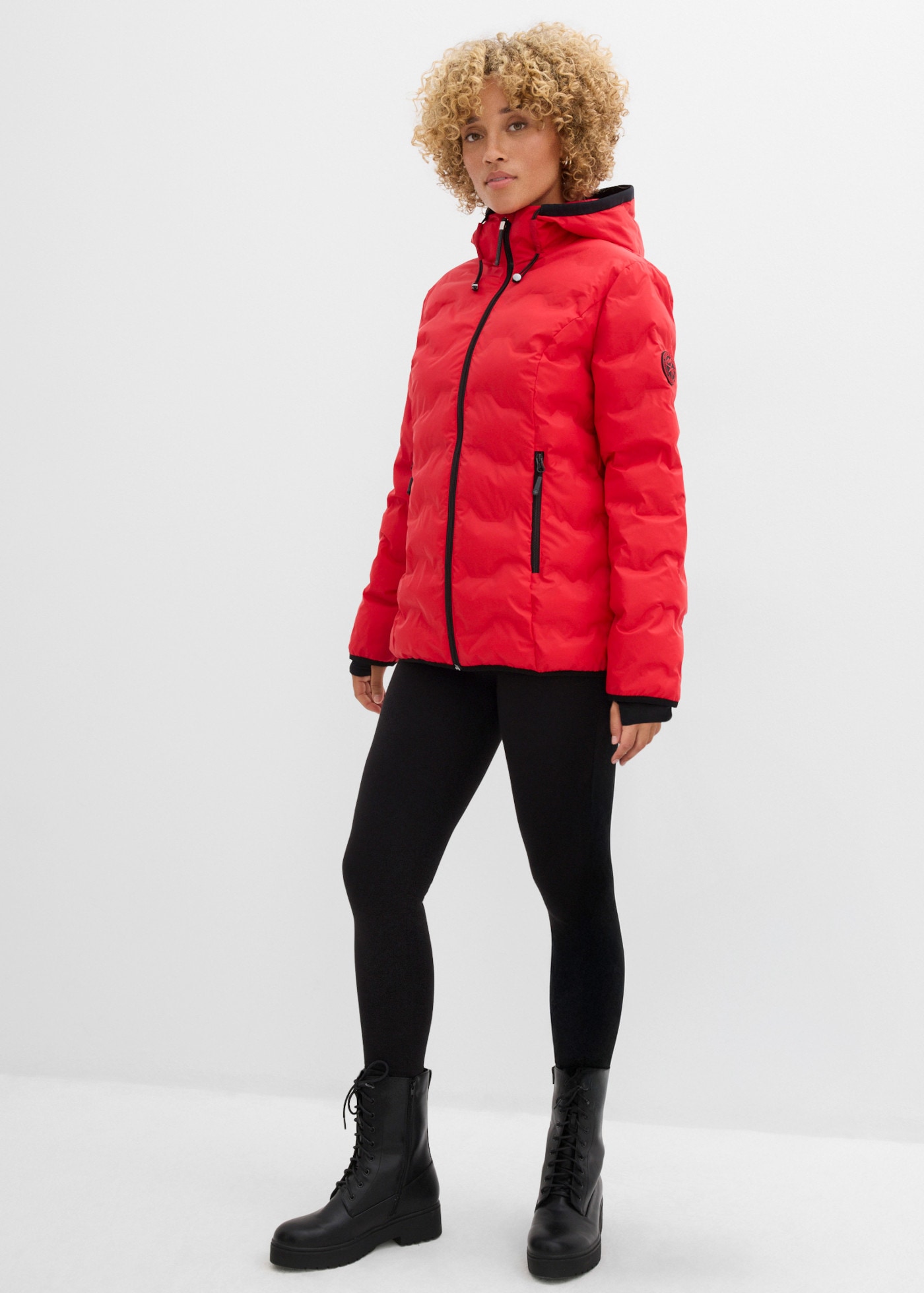 bonprix Funktionsjacke mit Kapuze wasserdicht, mit ultraleichter Wattierung, hüftbedeckend