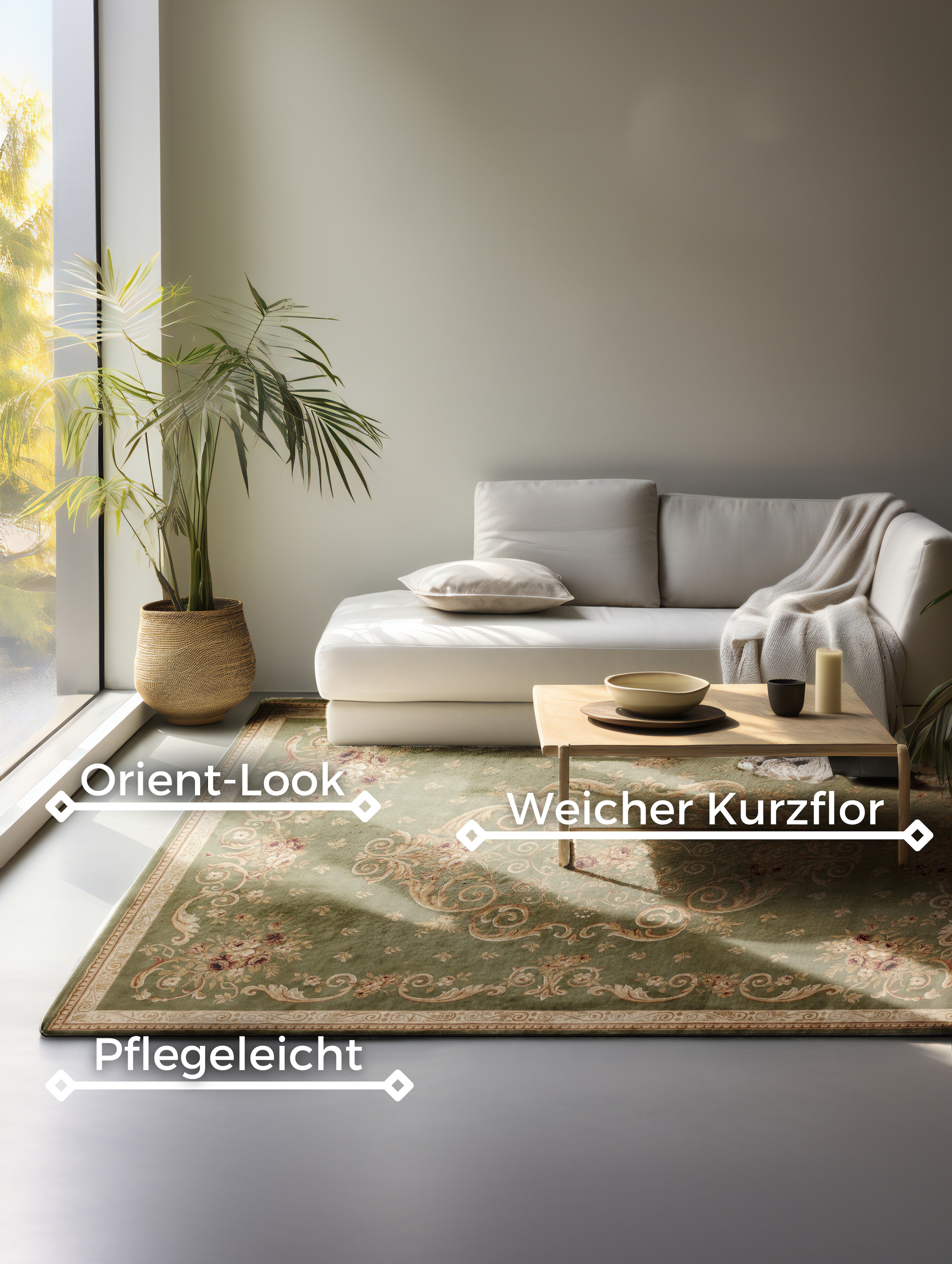 NOURISTAN Teppich »Obe«, rechteckig, 8 mm Höhe, Orient Optik, strapazierfähig, pflegeleicht, robust