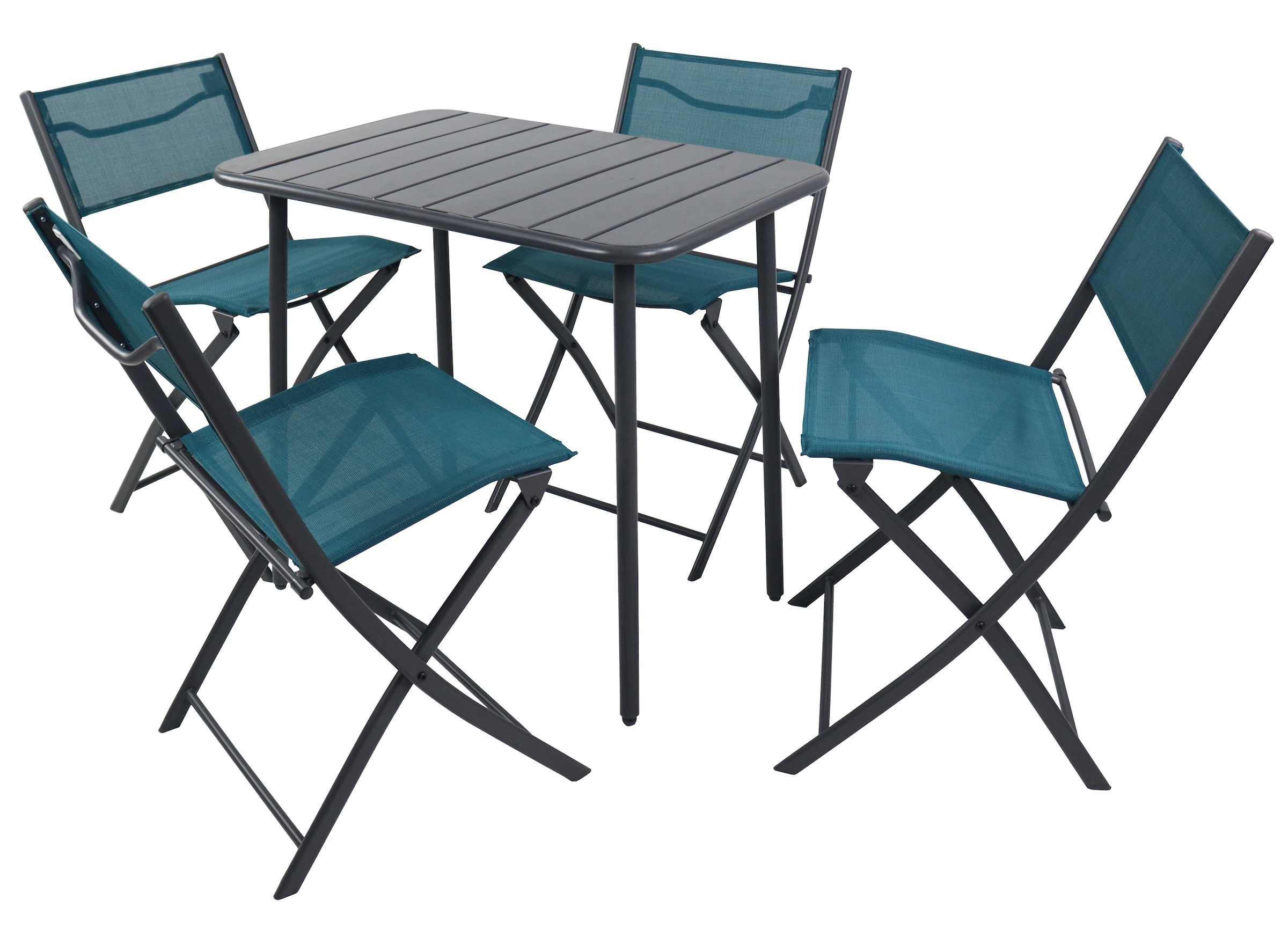 VCM Garten-Essgruppe »VCM 5-tlg Gartenmöbel Set | Sitzgruppe Essgruppe | 1xTisch, 4x Klappstühle | Tisch Maße ca. H. 72 x B. 80 x T. 55 cm | Garten Set ¿ Sumila 80x55«, (5 tlg., Sumila)