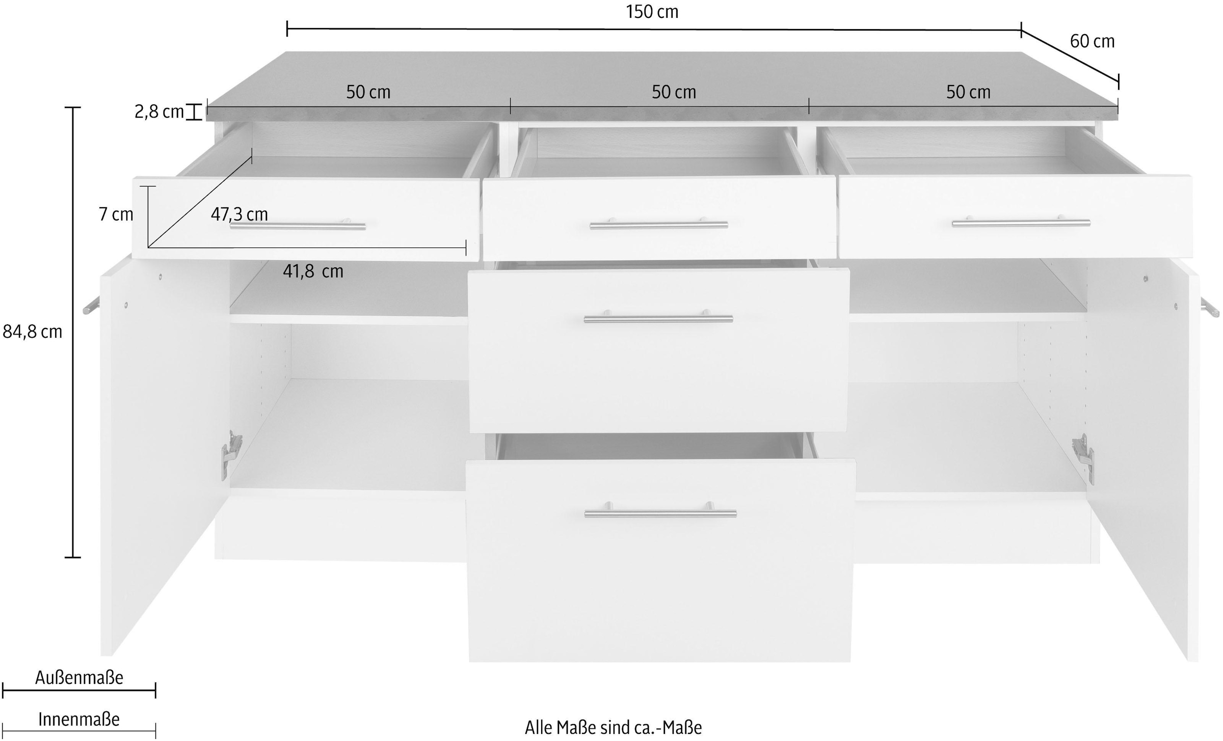 Friday | BAUR Unterschrank 150 »Tula«, Black Breite OPTIFIT cm