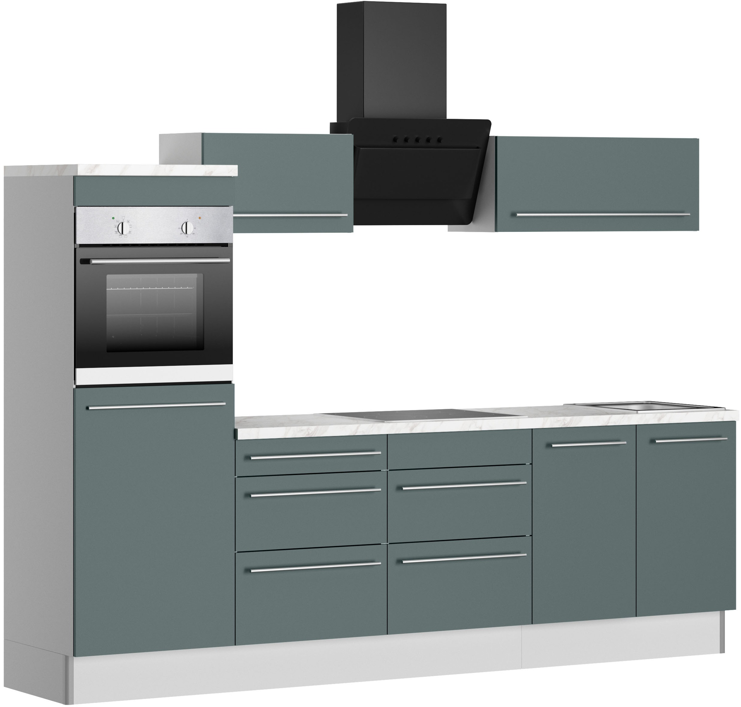 KOCHSTATION Küche "KS-Bern2", Breite 270 cm, wahlweise mit E-Geräten, Seite günstig online kaufen