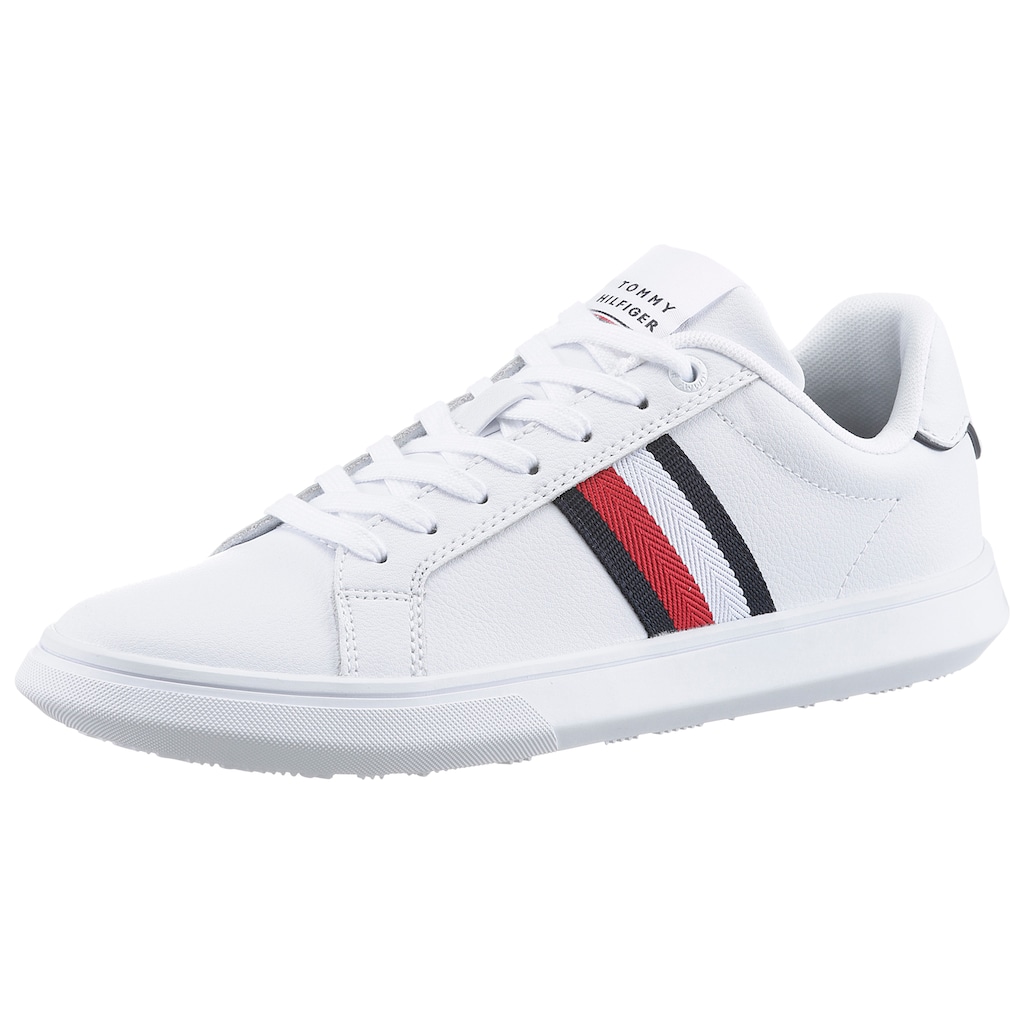Tommy Hilfiger Sneaker »CORPORATE LEATHER CUP STRIPES« mit Zierband in Logofarben