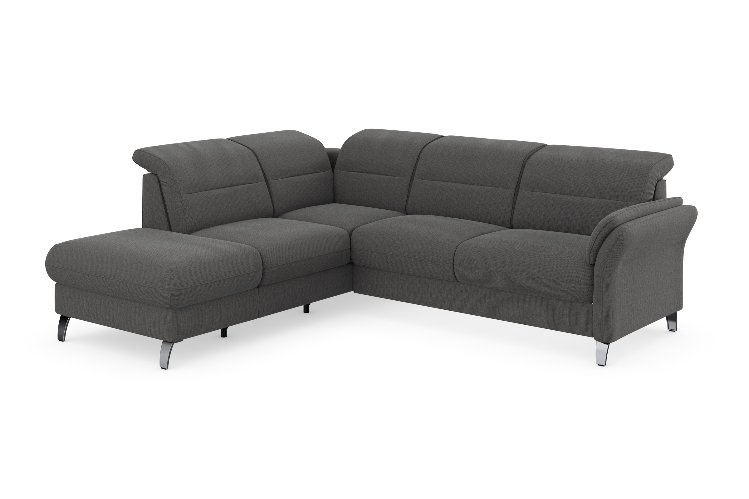 sit&more Ecksofa »Grenoble L-Form mit Federkern«, wahlweise mit Bettfunktion, Bettkasten, Arm- und Kopfteilverstellung