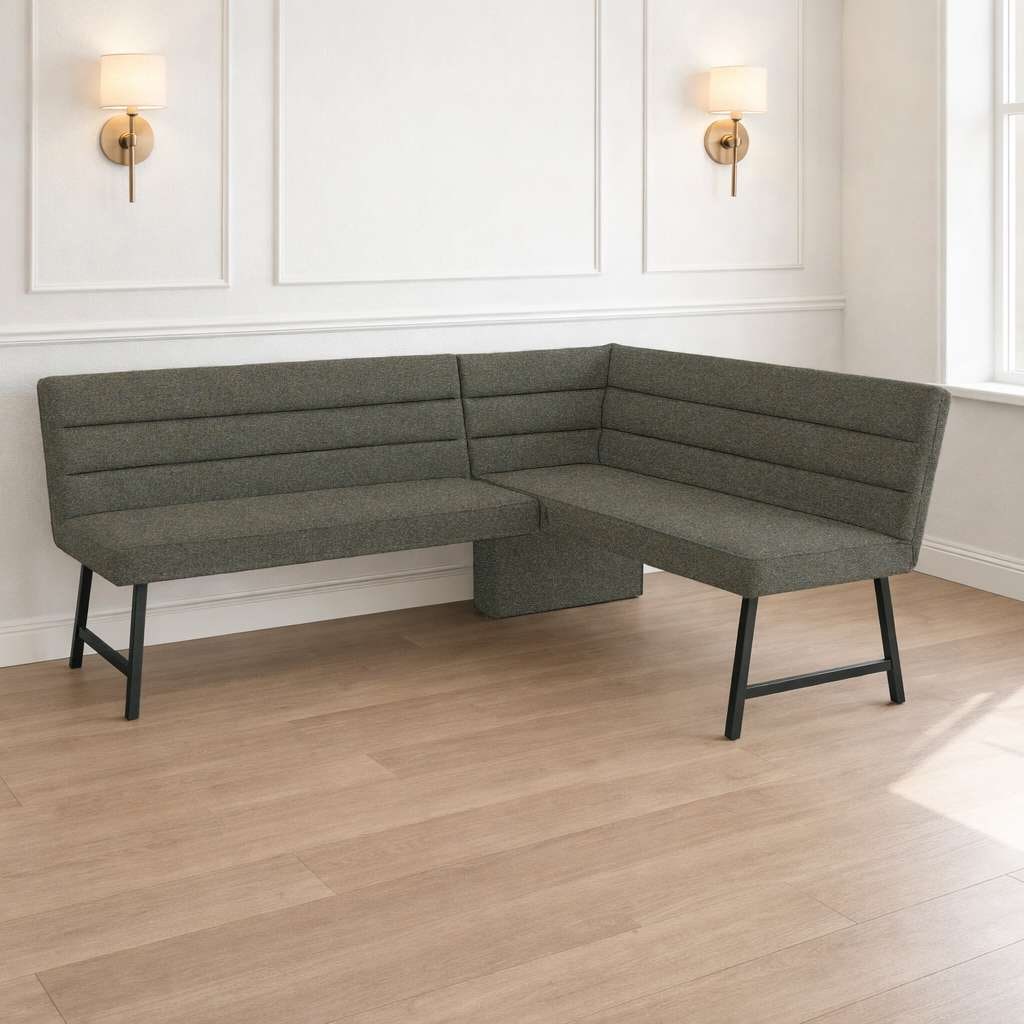 OTTO home Eckbankgruppe »Oregon Essecke, Sitzgruppe, Küchenbankgruppe« Set, 4er, 4 tlg. Eckbank mit Metallfüßen, Esstisch in Eiche massiv