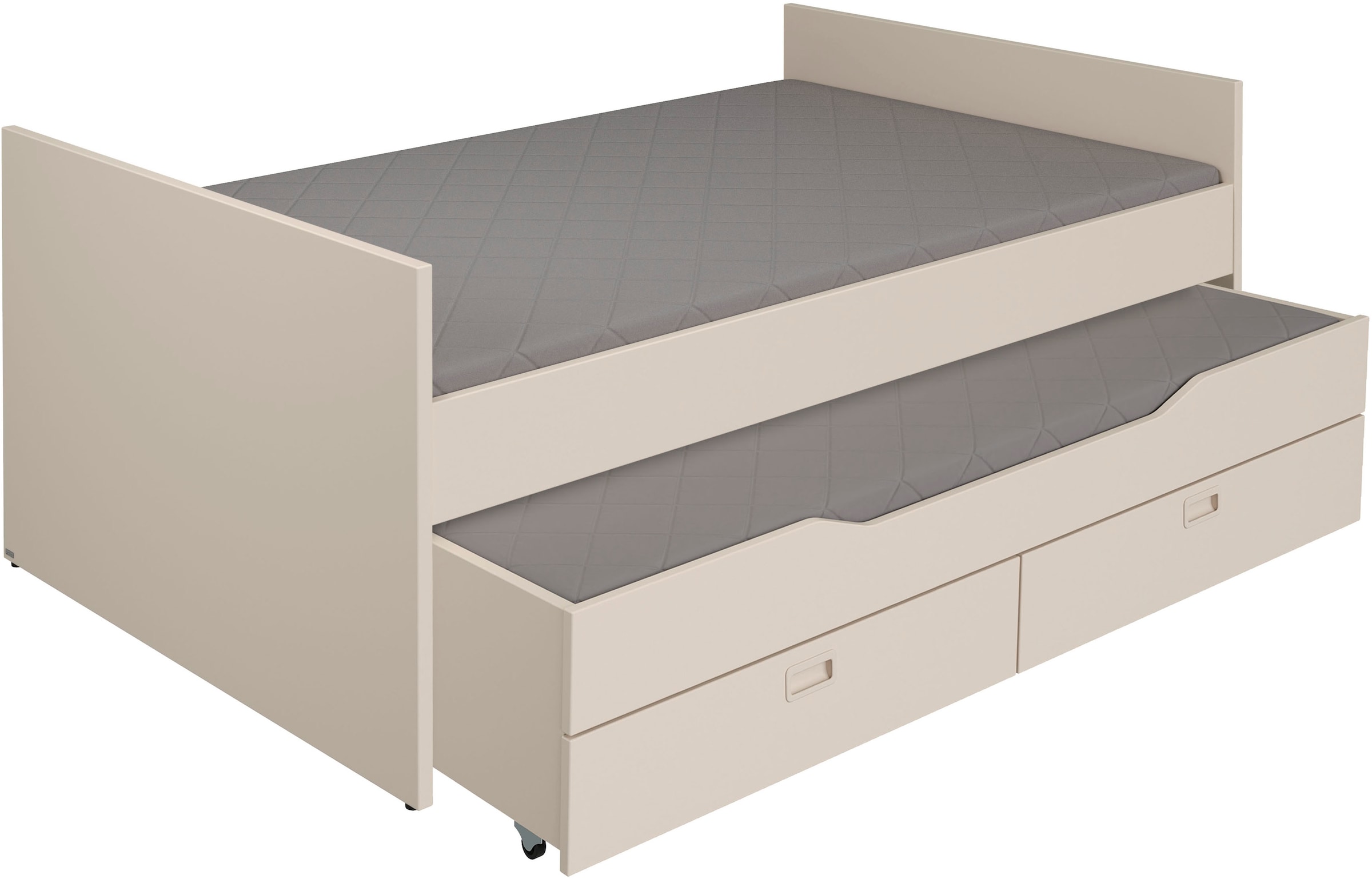 PAIDI Einzelbett "TIAGO in verschiedenen Ausführungen, Jugendliege mit Bettkasten" Breite/Länge: 90x200 cm / 120x200 cm, Kojenbett inklusive Ausziehbett in 90x190 cm & 2 Schubladen