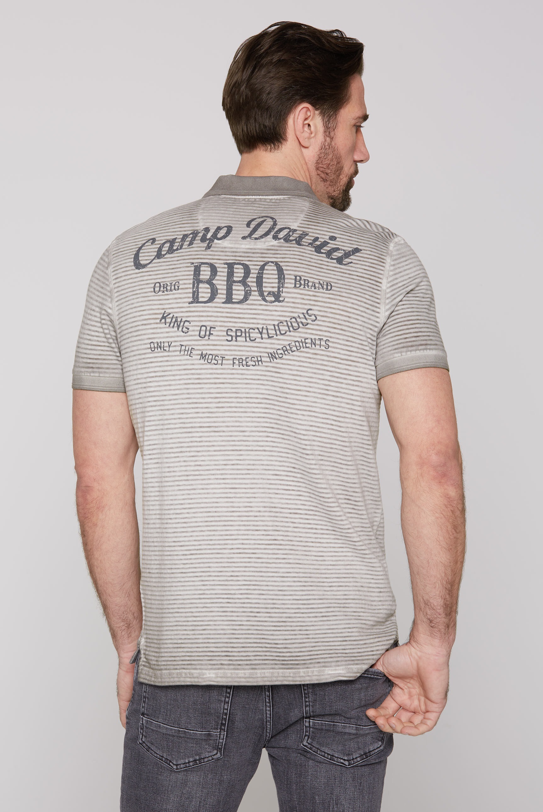 CAMP DAVID Poloshirt, mit großem Rücken-Print