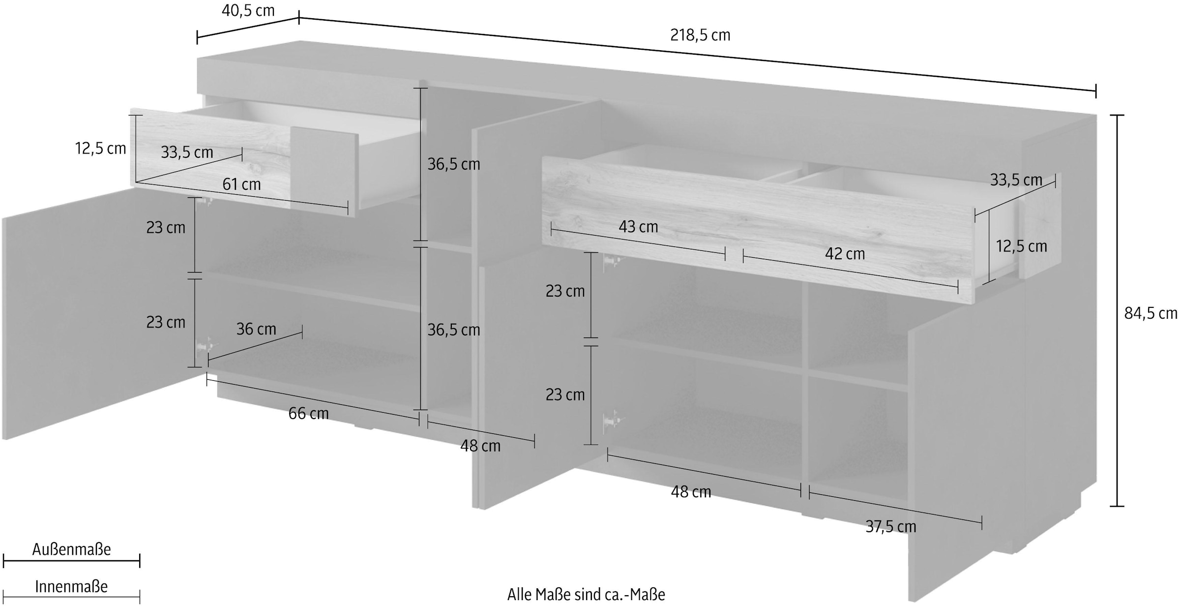 INOSIGN Sideboard »SILKE«, Breite 218, 5 cm