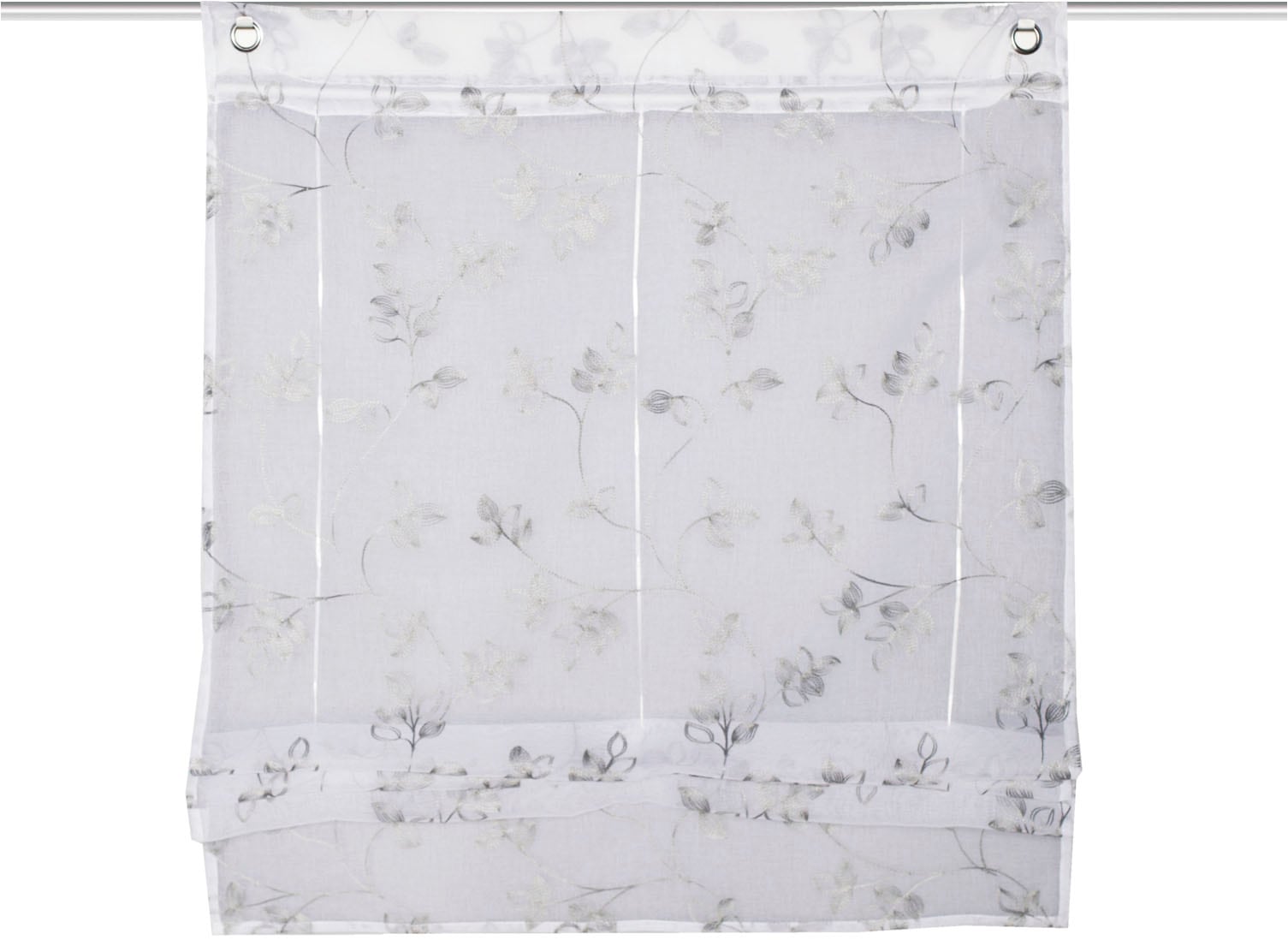 HOME WOHNIDEEN Raffrollo »RANKO« mit Hakenaufhängung ohne Bohren und Schrauben bestickt