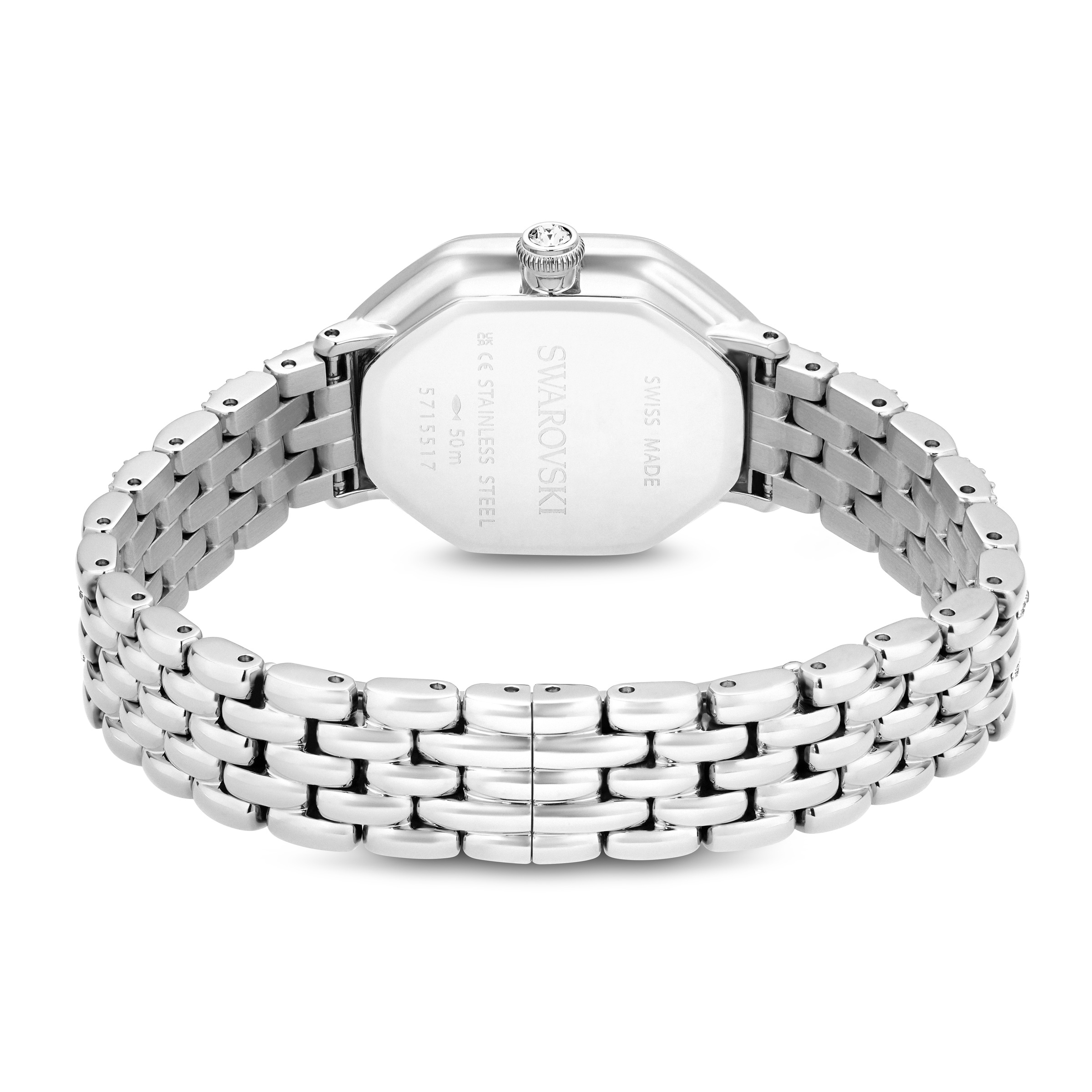 Quarzuhr SWAROVSKI "DEXTERA OCTAGON", silber (silberfarben), Armbanduhren, Damen, Quarzuhr, Armbanduhr, Damenuhr, Swiss Made, Edelstahlarmband, analog 5