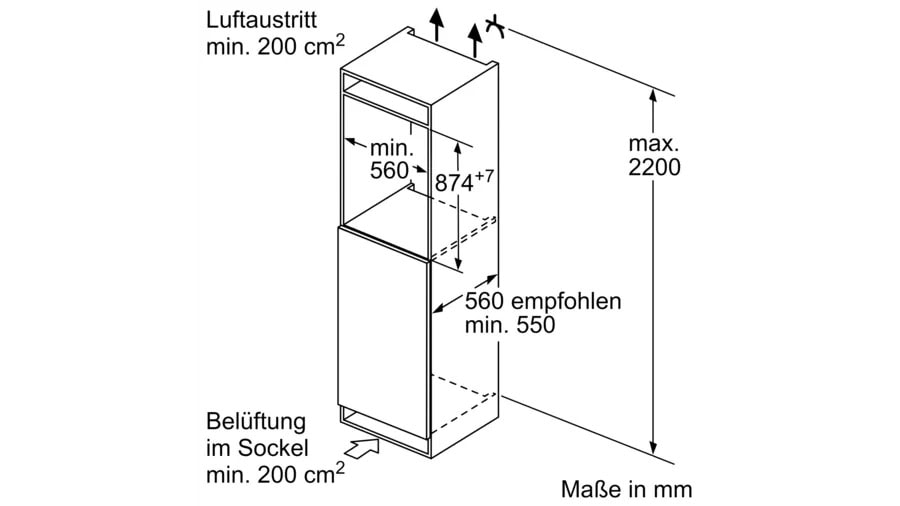 NEFF Einbaukühlschrank »KI1211SE0«, KI1211SE0, 87,4 cm hoch, 54,1 cm breit, Fresh Safe: Schublade für flexible Lagerung von Obst & Gemüse