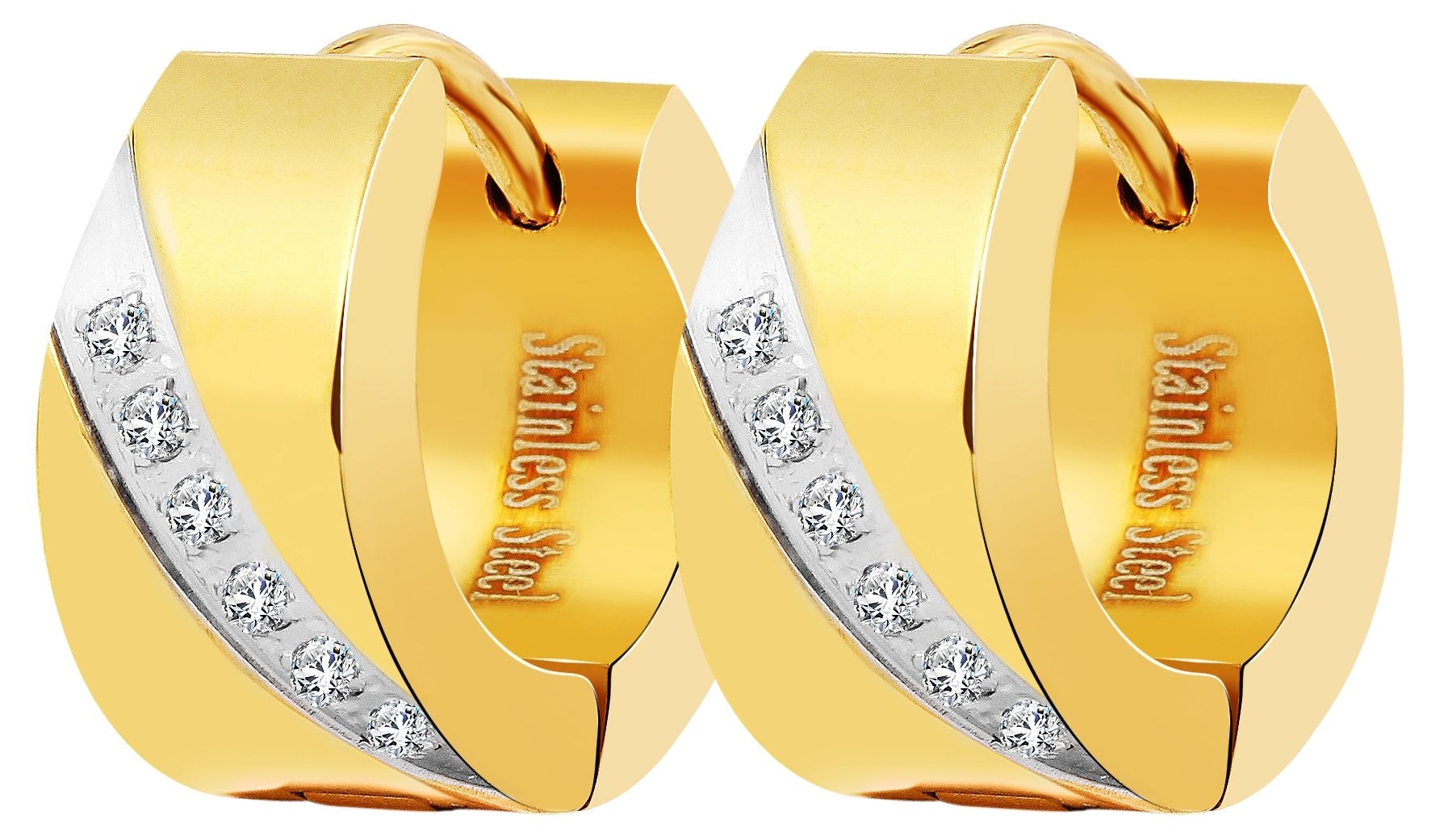 Adelia´s Klappcreolen "Damen Ohrringe – Klappcreole aus Edelstahl mit Stras günstig online kaufen