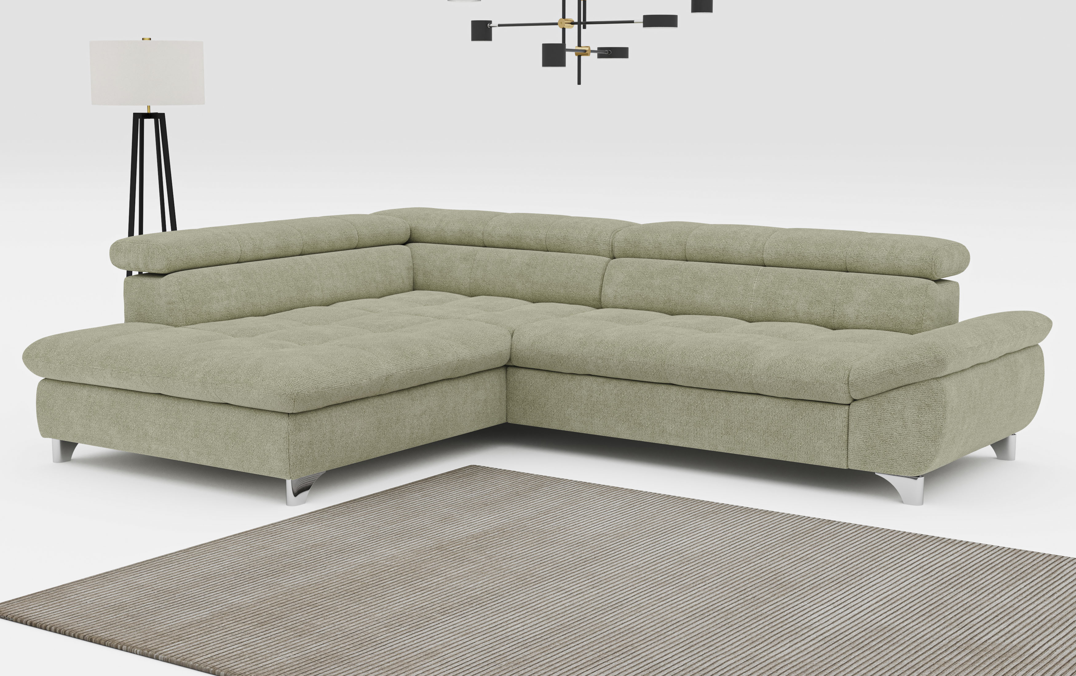 COTTA Ecksofa "Gemini L-Form, B: 312 cm" mit Kopfteilverstellung, optional Schlaffunktion