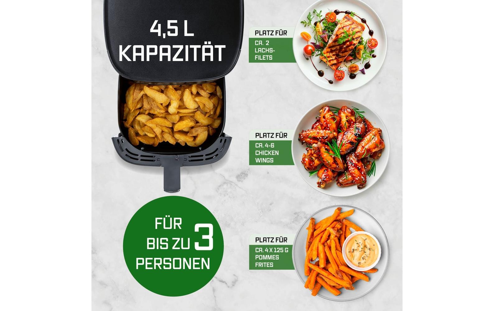 GOURMETmaxx Heißluftfritteuse »AirGenius S 4,5 l« 1500 W
