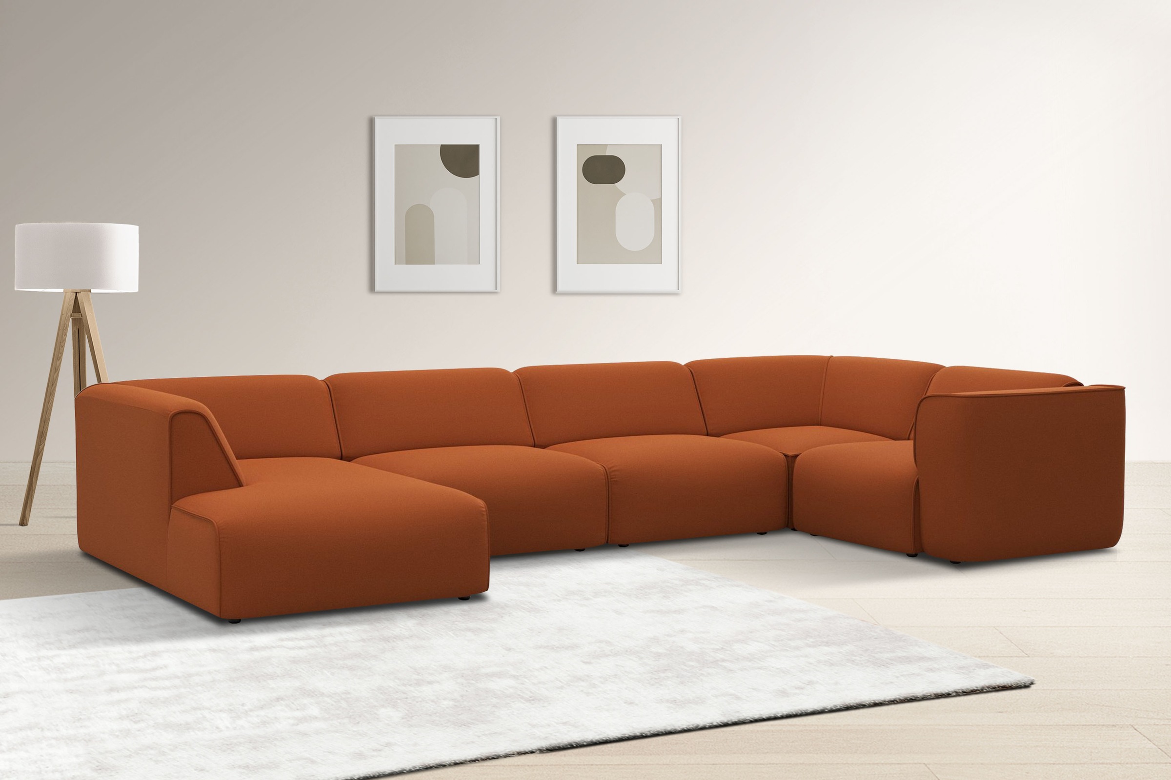 Sofa »Merid U-Form jederzeit durch Module išplėčiamas B/T/H: 367/206/70 cm« kaip Modul arba separat verwendbar dėl Individualaus siuvimo Zusammenstellung