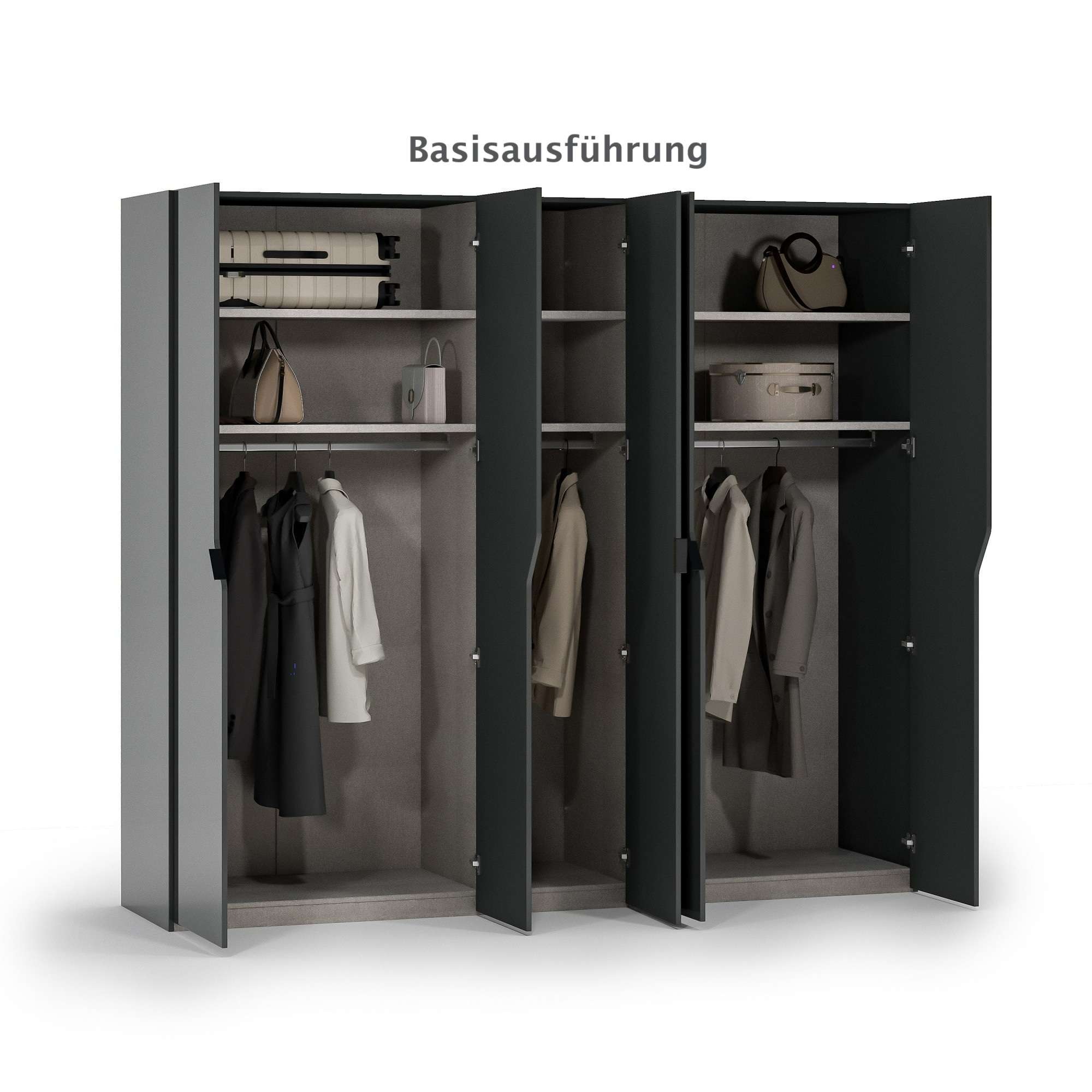 INOSIGN Kleiderschrank »AMETISTA, Drehtürenschrank, designgeformten Fronten«, Made in Italy, hochglanz lackiert, Basisausführung, Zubehör extra