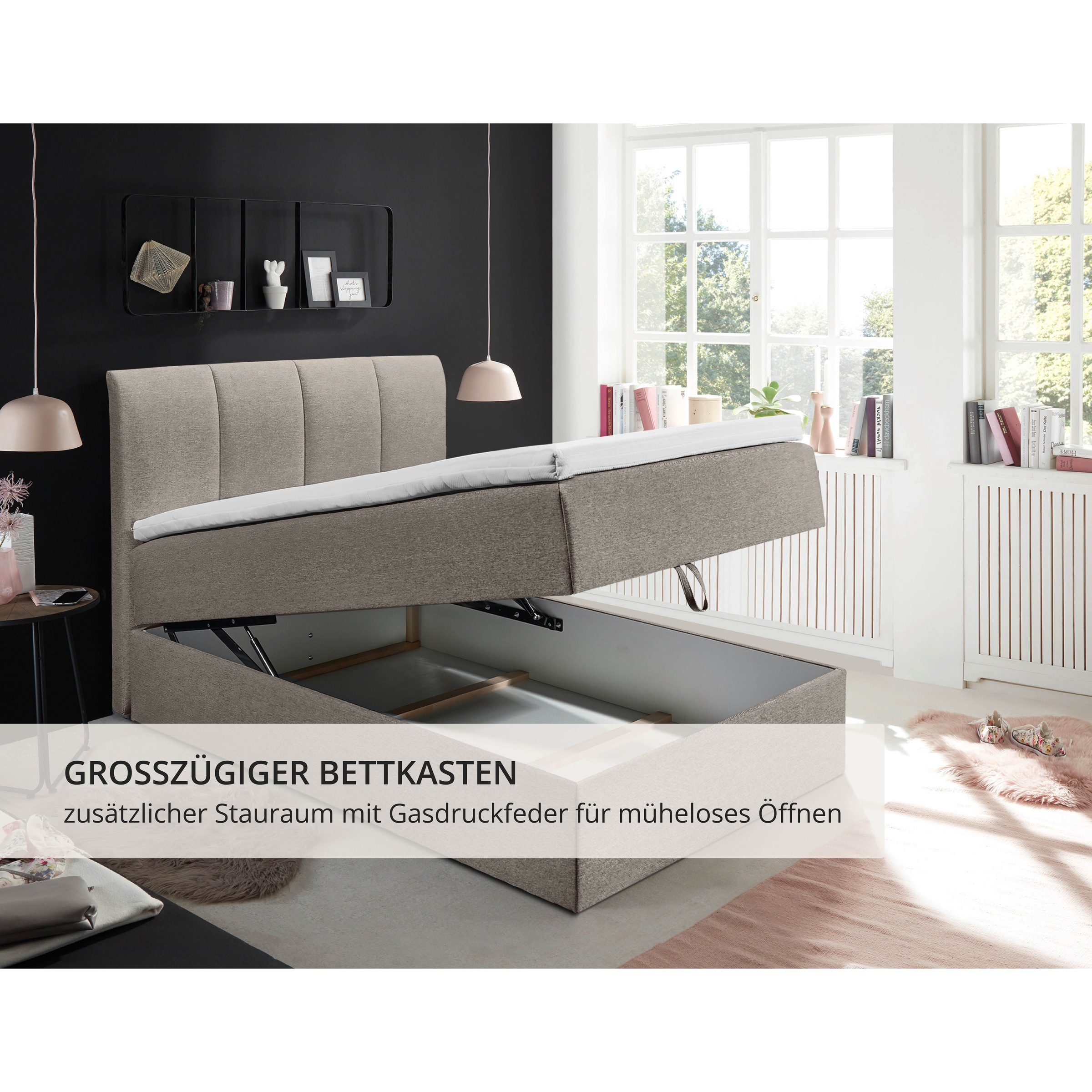 ED EXCITING DESIGN Boxbett »"Granada" OTTOs Choice, Topseller inkl. Bettkasten und Topper« erhältlich in den Größen 120x200cm & 180x200cm