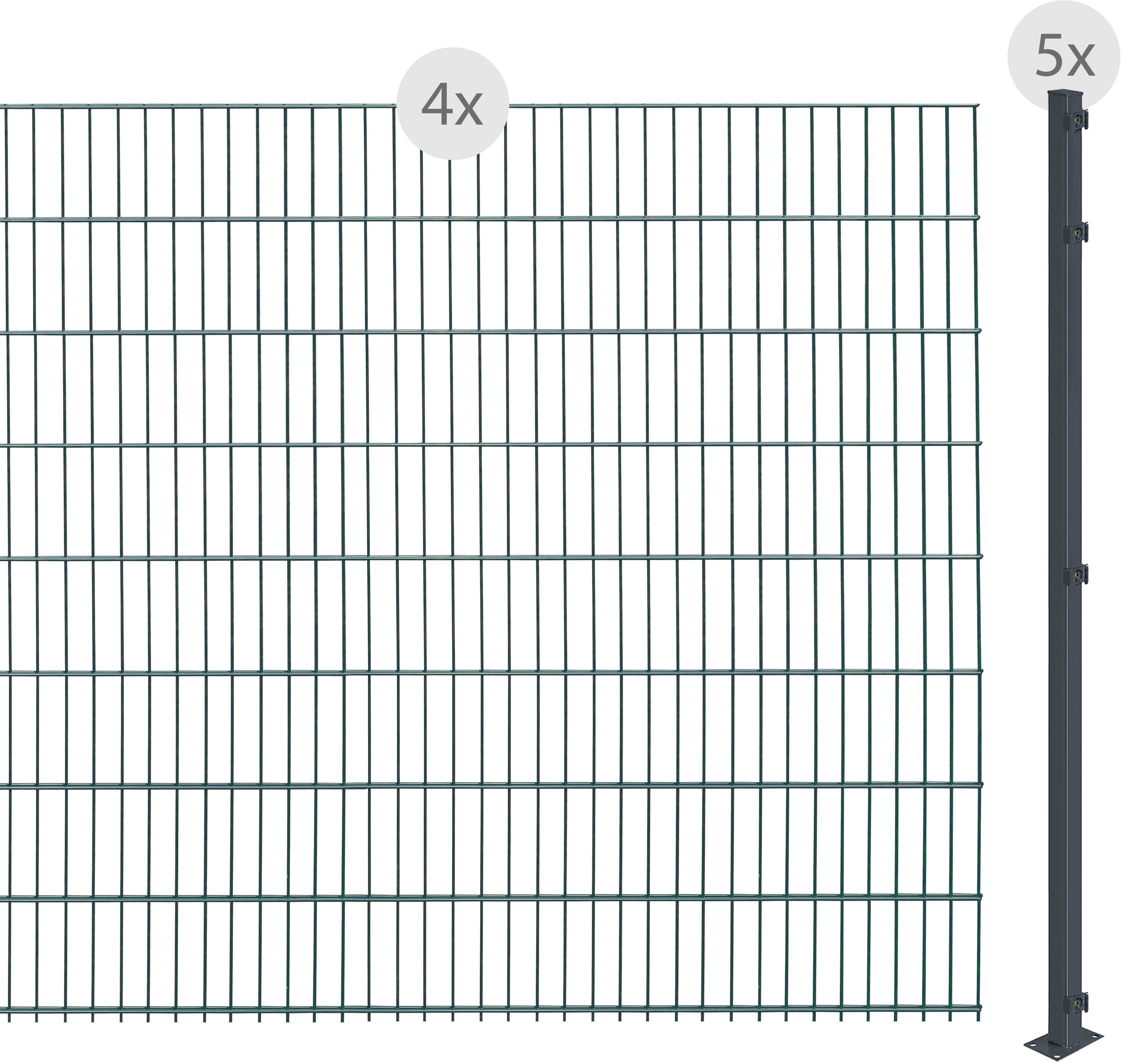 Arvotec Doppelstabmattenzaun "EASY 163 zum Aufschrauben", Zaunhöhe 163 cm, günstig online kaufen