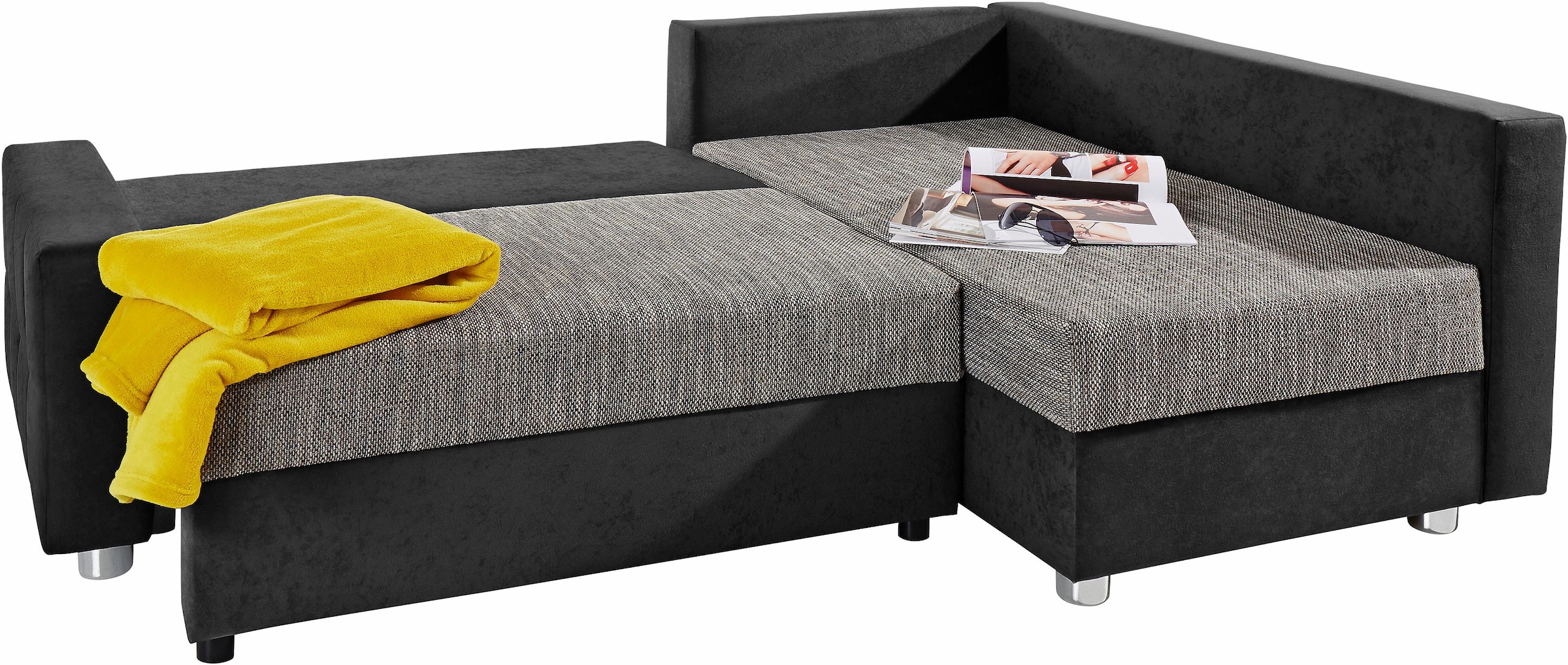 COLLECTION AB Ecksofa »Parma L-Form«, mit Bettfunktion und Federkern