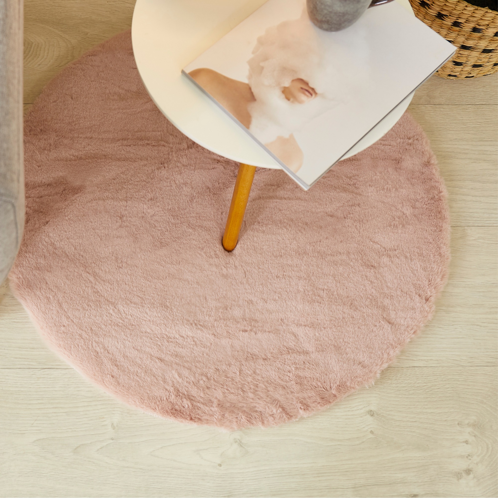LUXOR living Fellteppich »Novara«, rund, 30 mm Höhe, Kunstfell, Kaninchenfell-Haptik, besonders weicher Hochflor