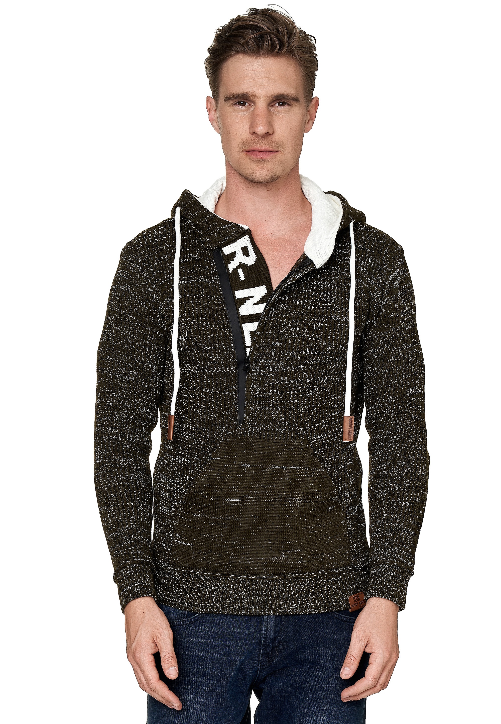 Rusty Neal Kapuzensweatshirt, mit stylischem Ausschnitt