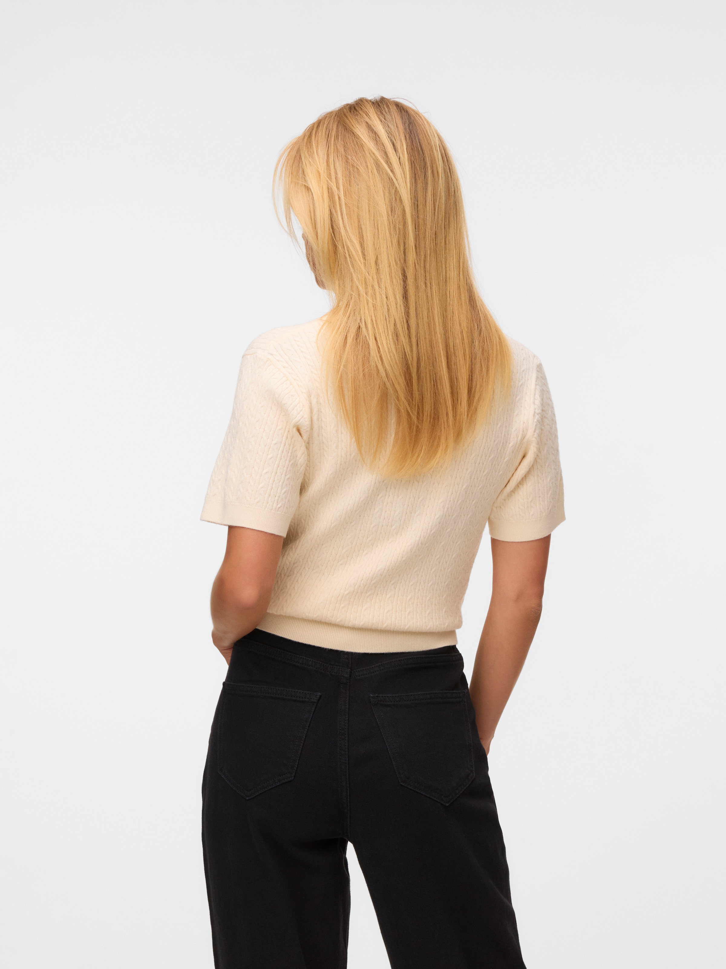 Vero Moda Polokragenpullover »VMGOLD CABLE SS POLONECK PULLOVER« Viskosemischung, regular fit