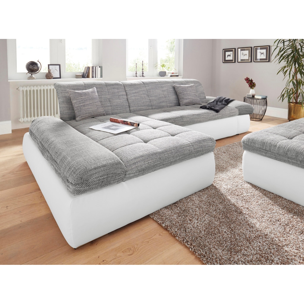 DOMO collection Ecksofa »PB Moric wahlweise mit Bettfunktion + Armteilverstellung, L-Form«