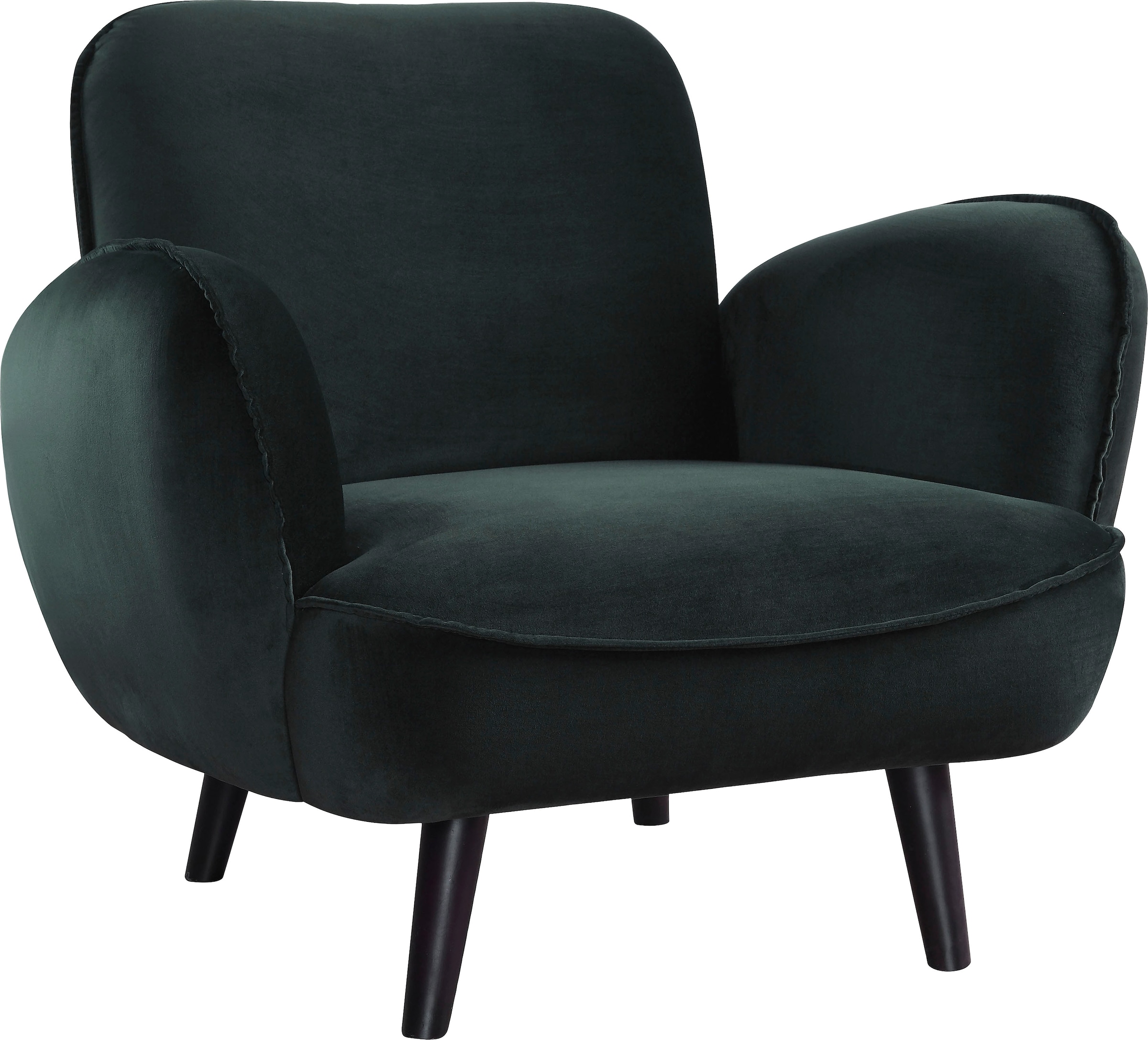 ATLANTIC home collection Sessel »Ben«, mit Wellenunterfederung, Massivholzfüße, frei im Raum stellbar